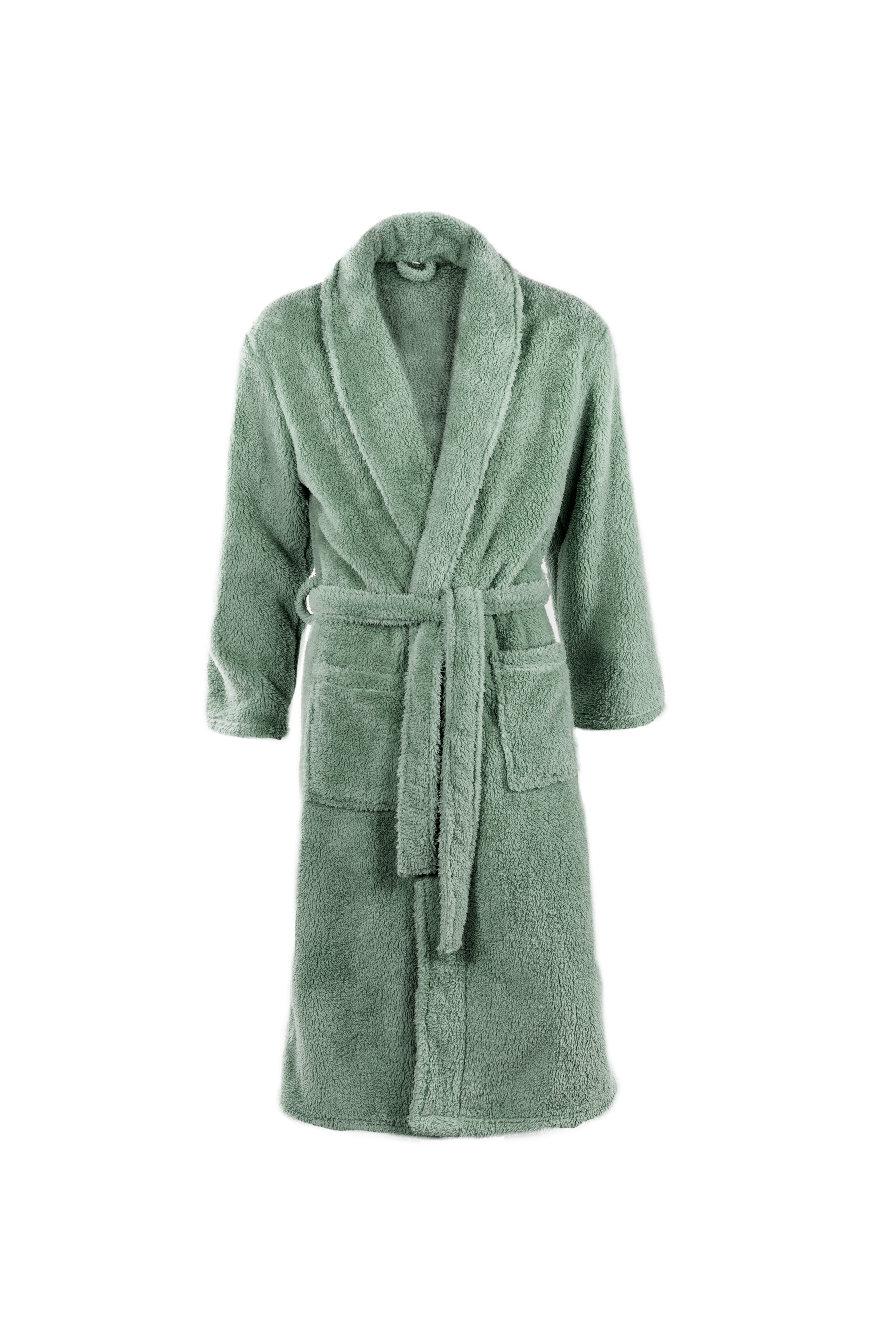 Bathrobe TEDDY L/XL - unisex,  sage green