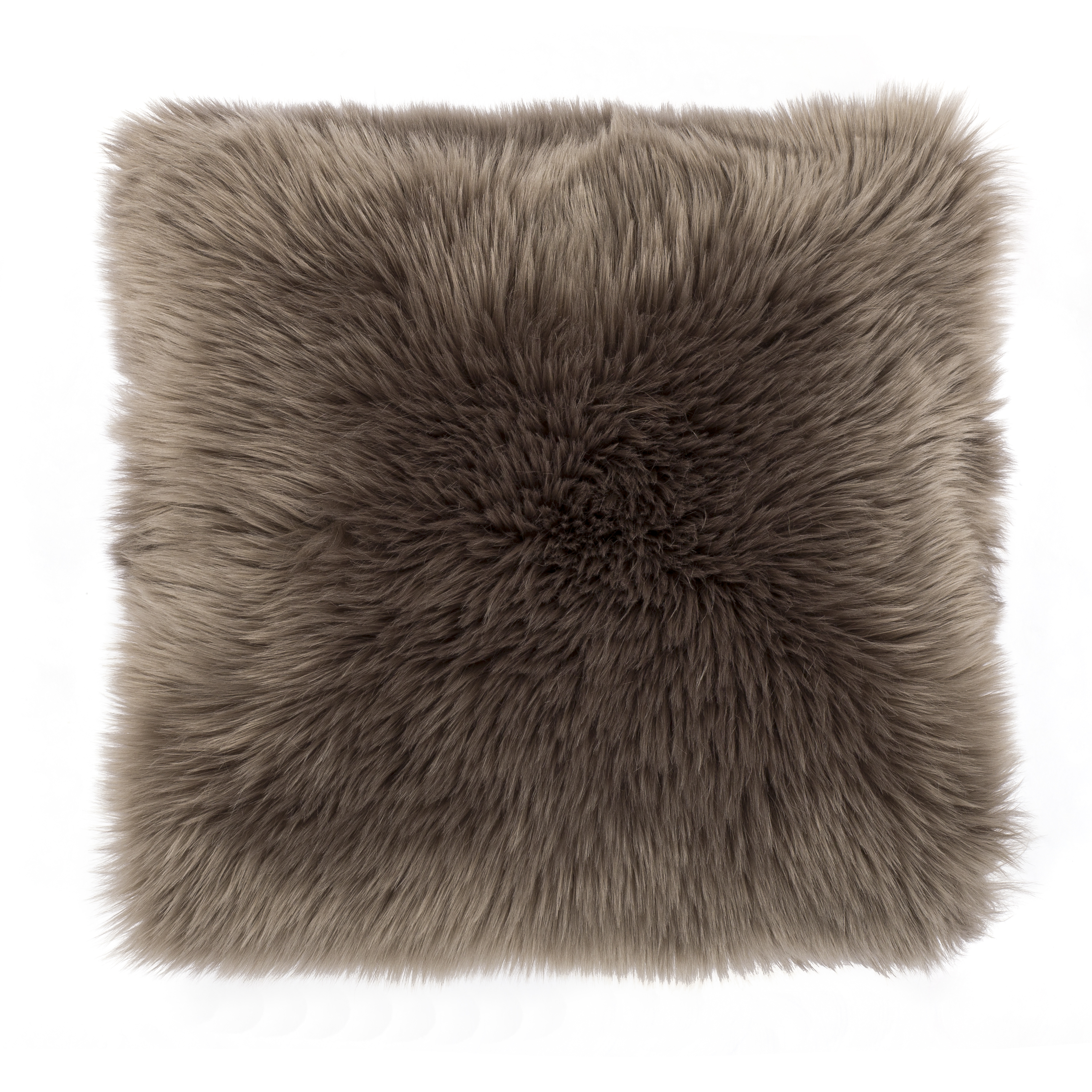 Cushion (filled) sheepskin + suede 45x45CM, taupe