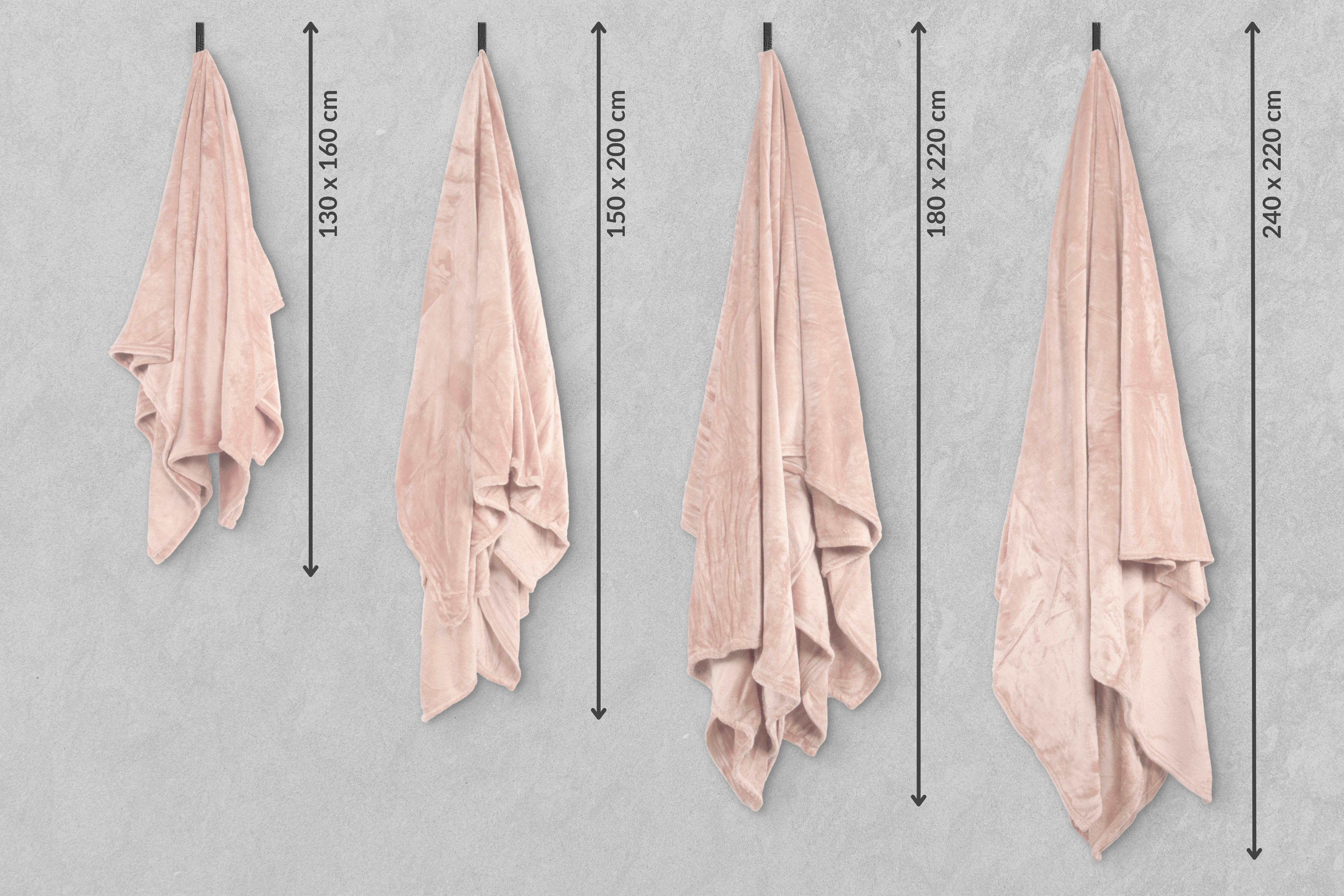 Plaid COSY DELUX - Microflanelle - 130x160 cm, rose