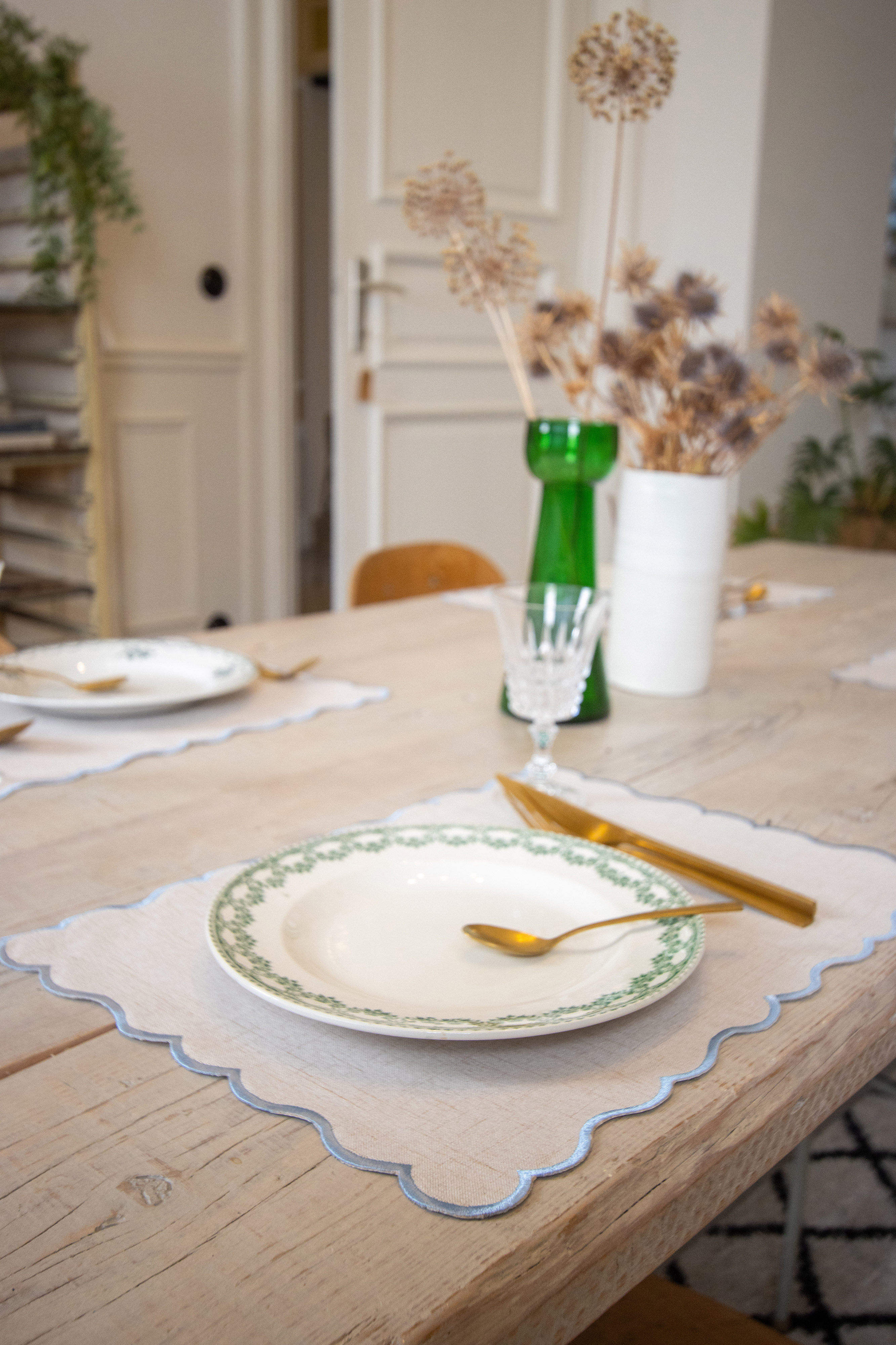 Placemat NOURA - linnen - 30x43 cm, blauw