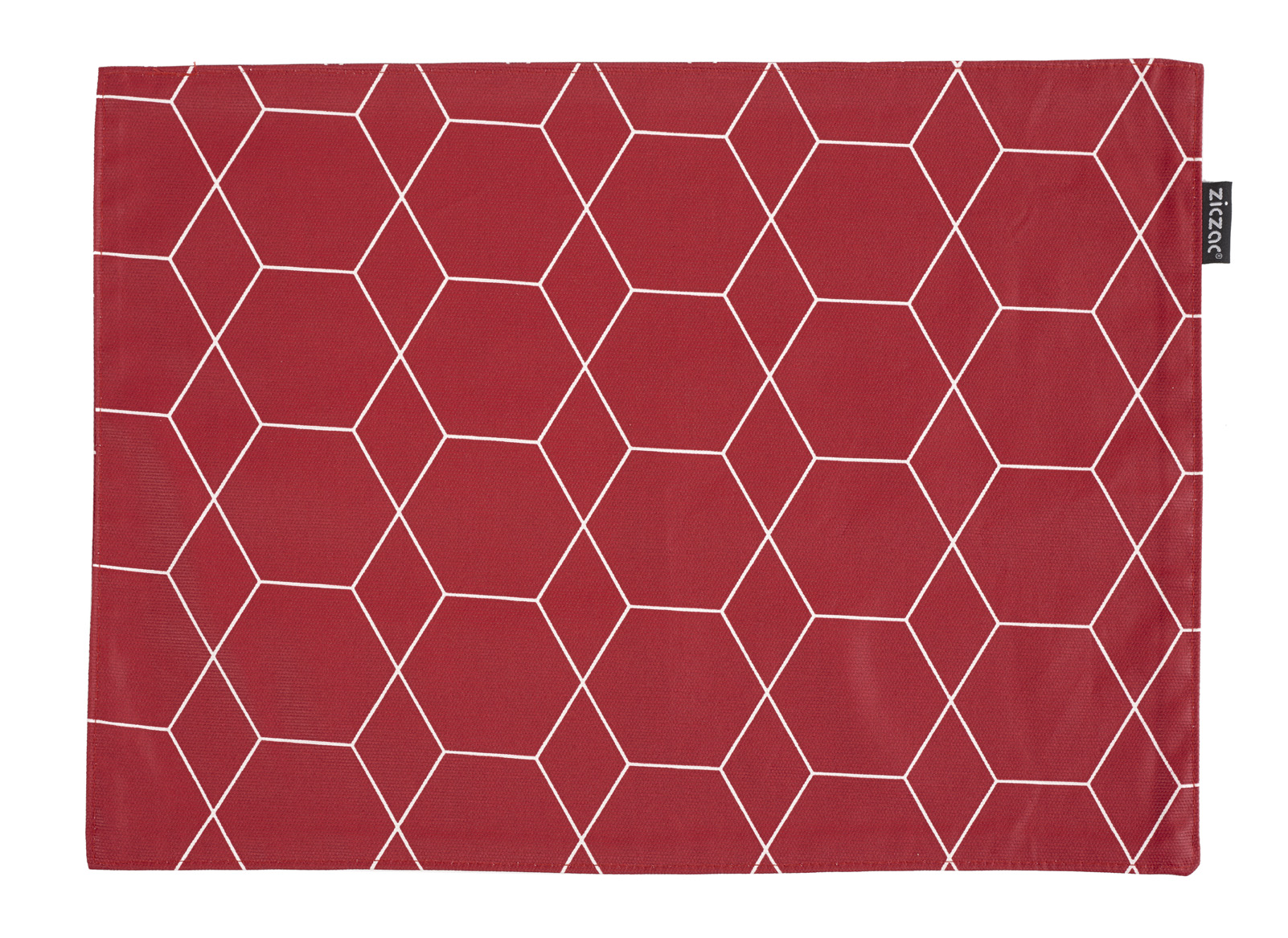 Placemat hexagon PU double sided, 33x45cm, red