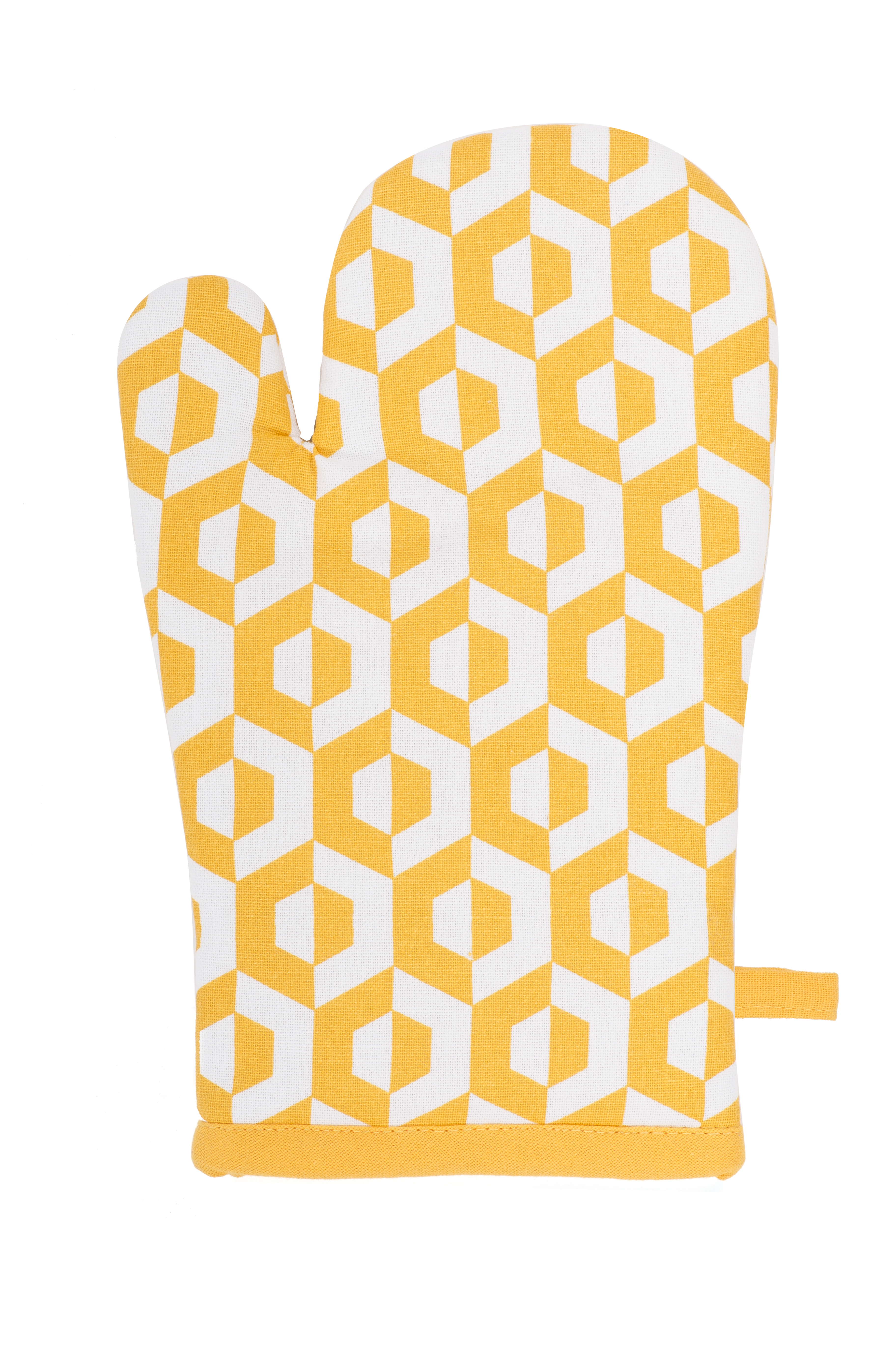 Gant geo hexagon 18x28 sur cintre, jaune