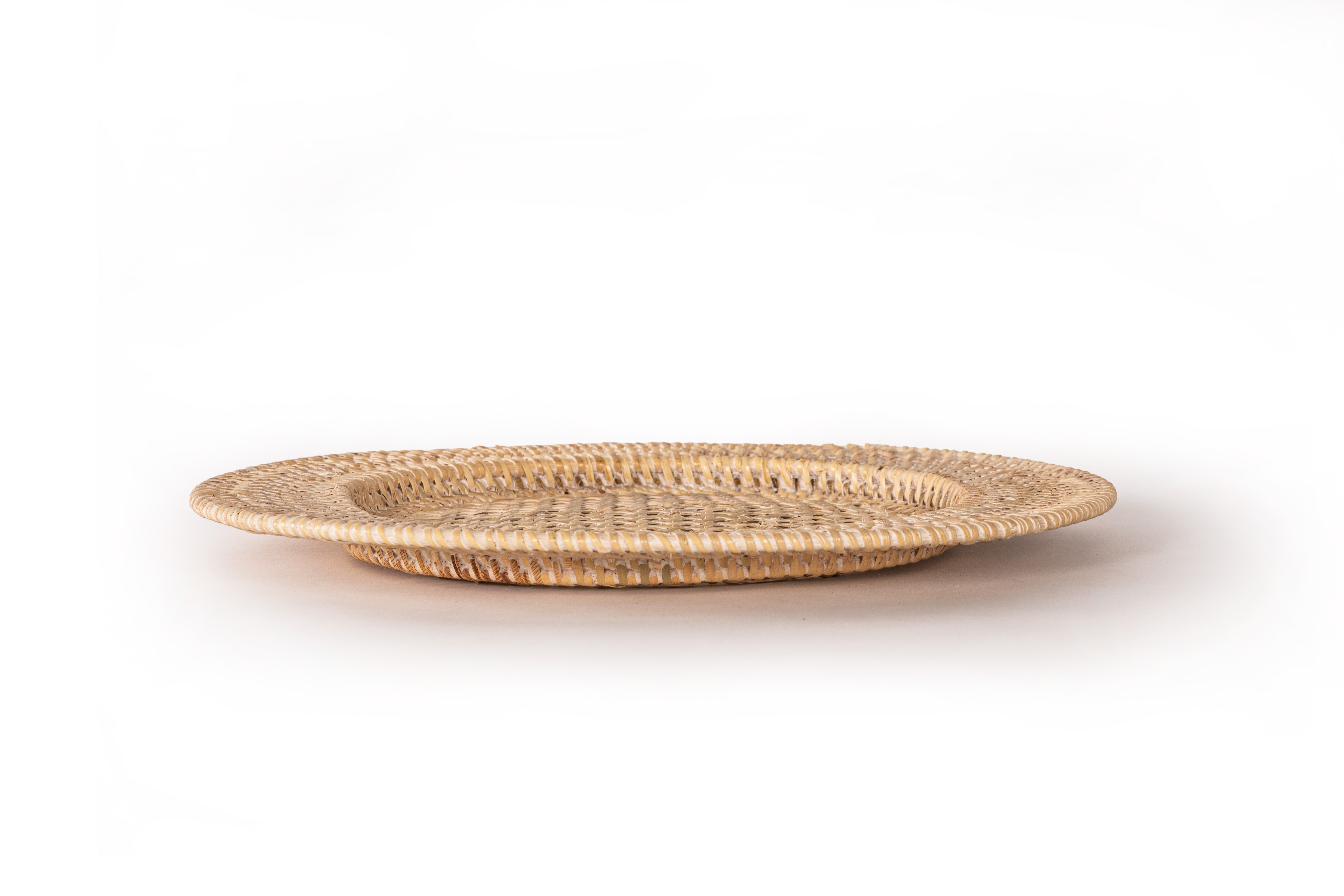 Onderbord RATTAN - dia 22-32 cm, wit