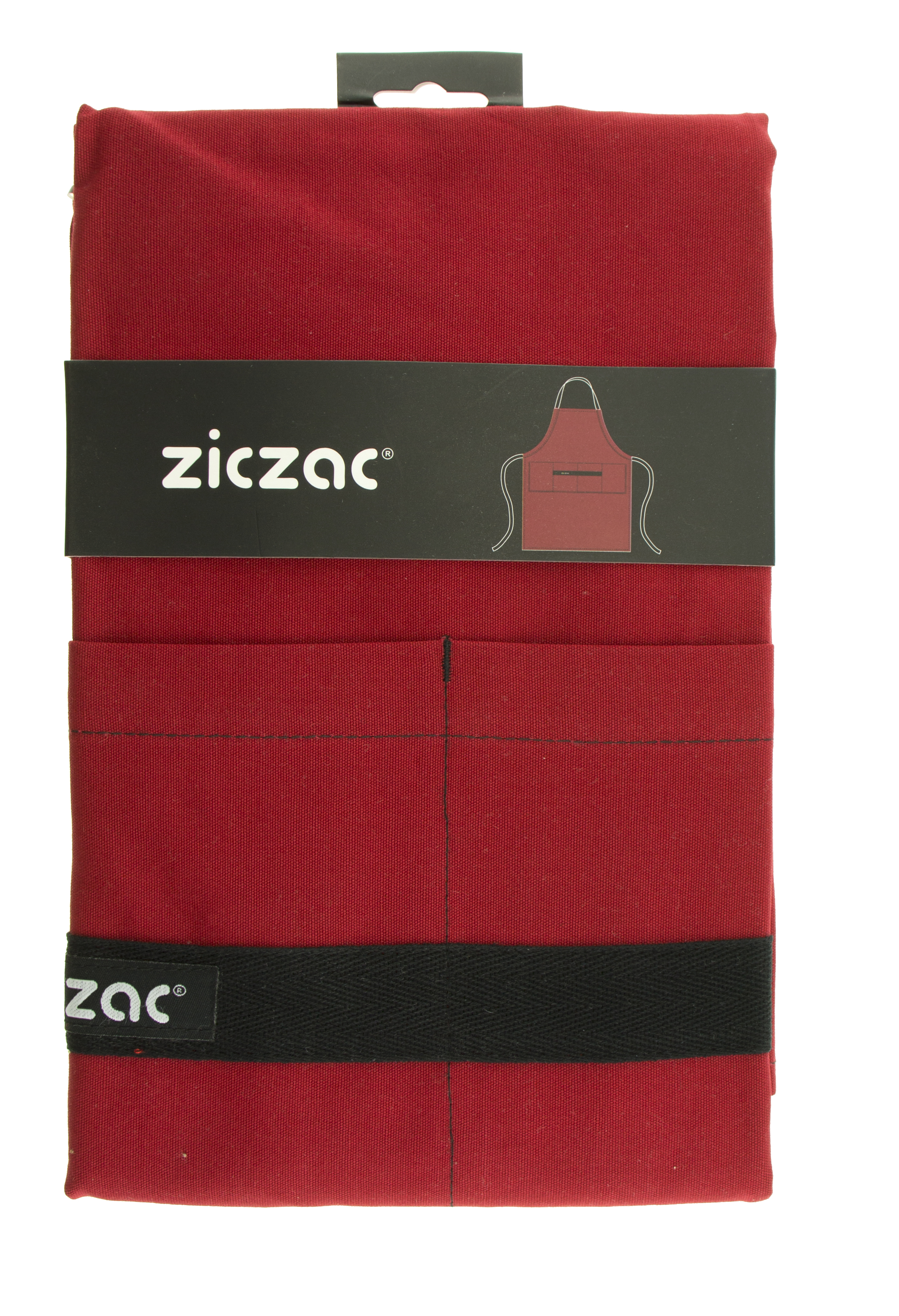 Schort Prof., 4 zakken, 80x105 cm, rood