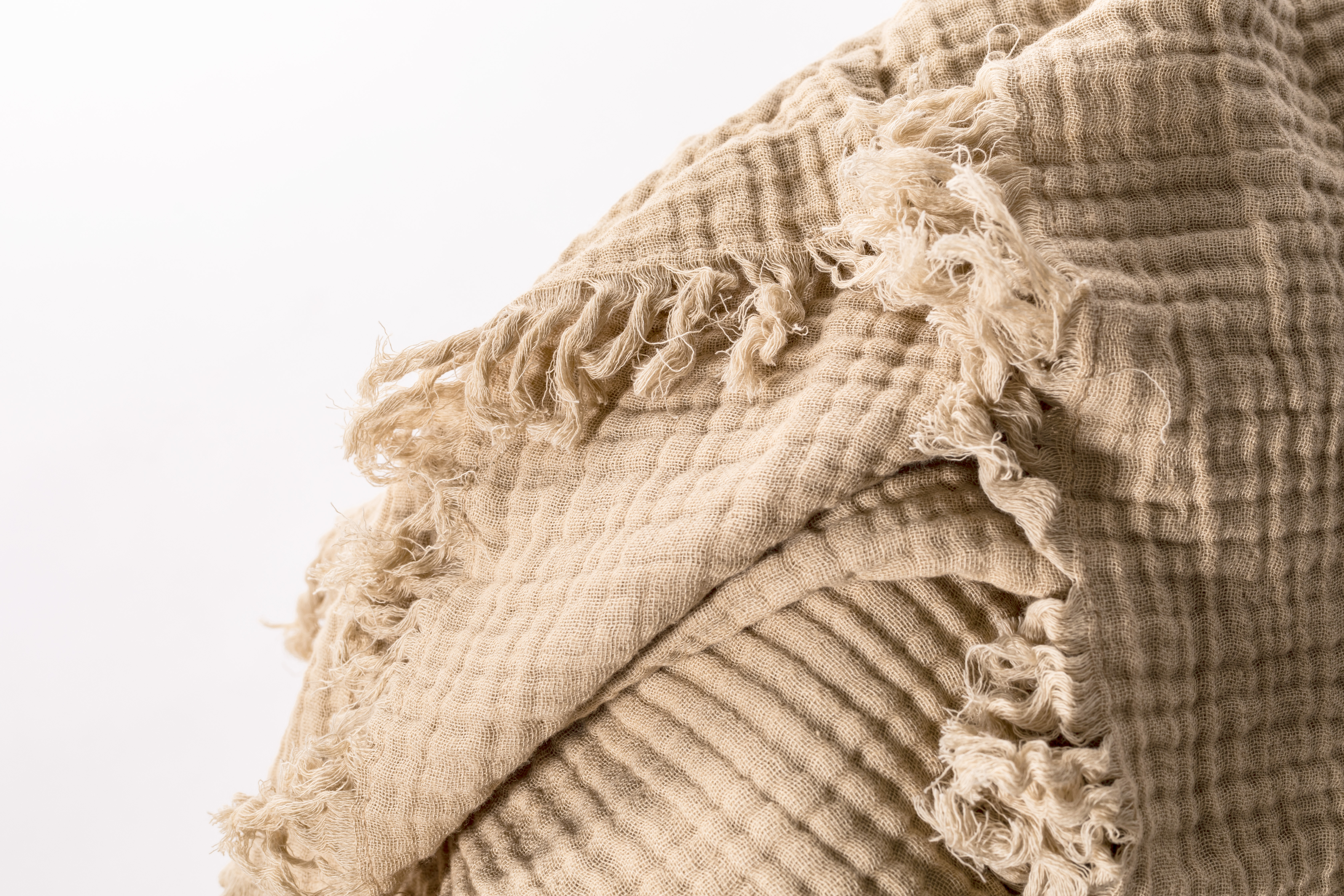 Throw cotton SUZETTE 130x160cm, sand