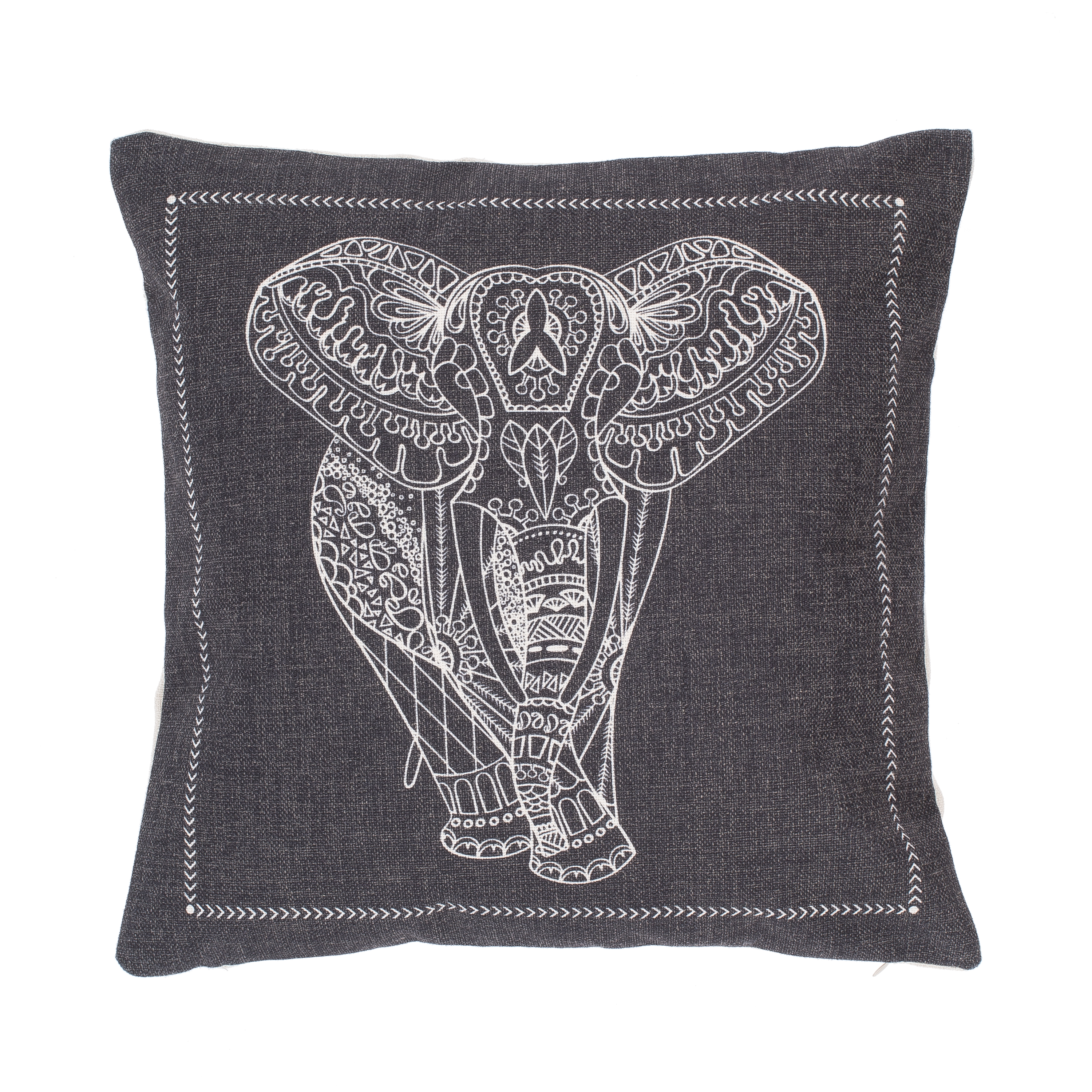 Cushion (filled) ethnic elephant 45X45CM
