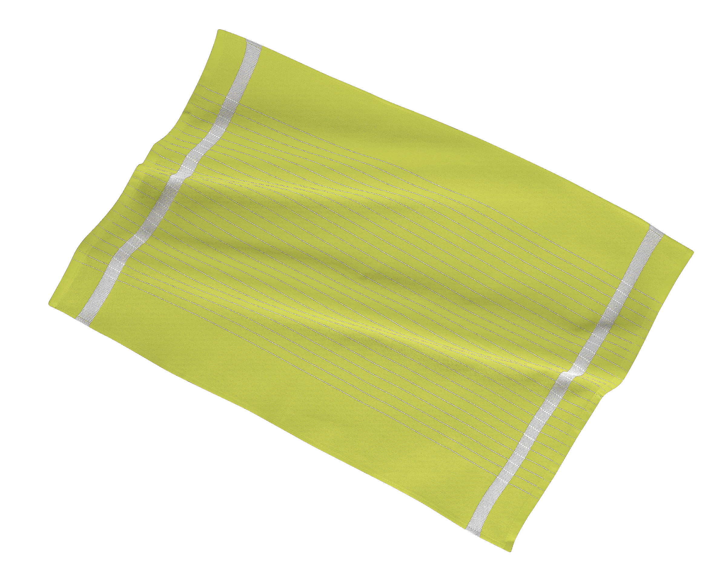 Keukenhanddoek 50x70cm, set3,stripe coloured center, lime