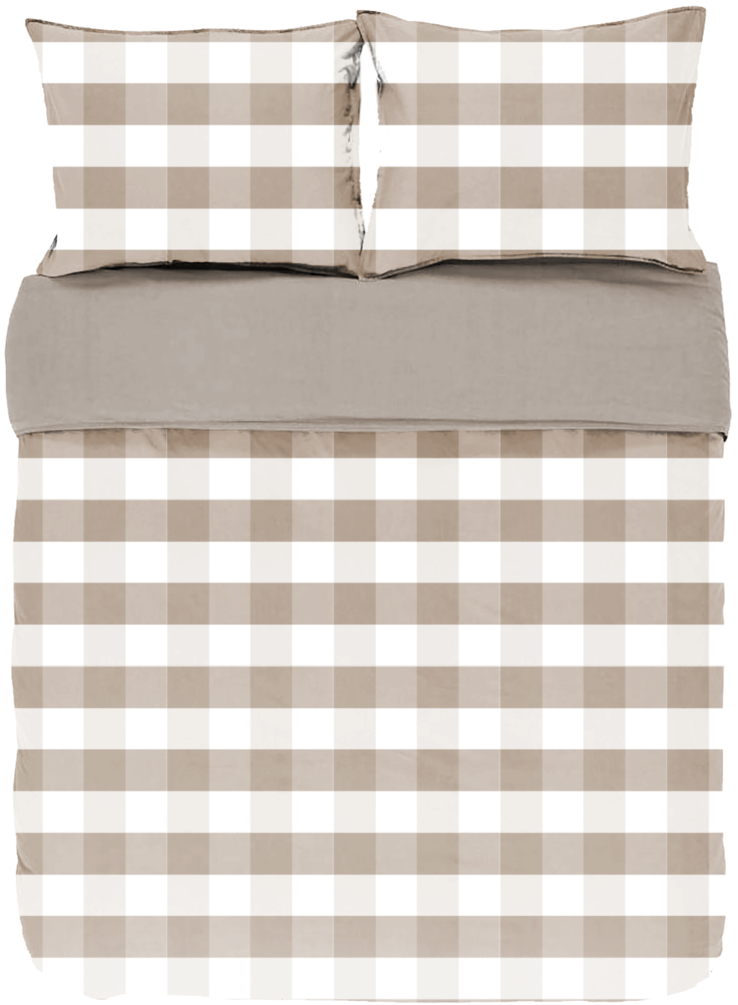 Dekbedovertrek EMMA, Stone washed check katoen, 240x220, taupe