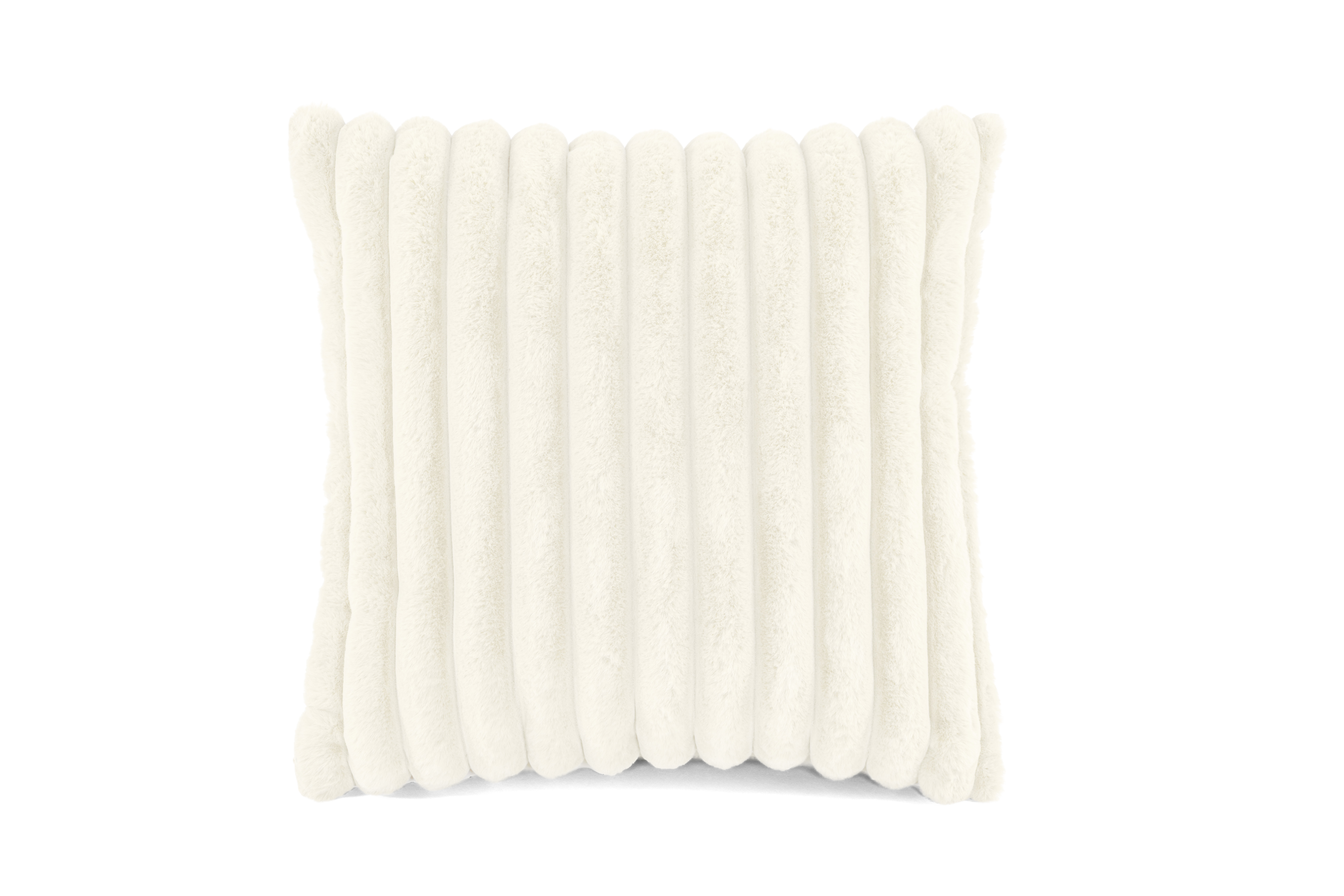Cushion (filled) Rabbit stripe fur - 45x45cm, ivory