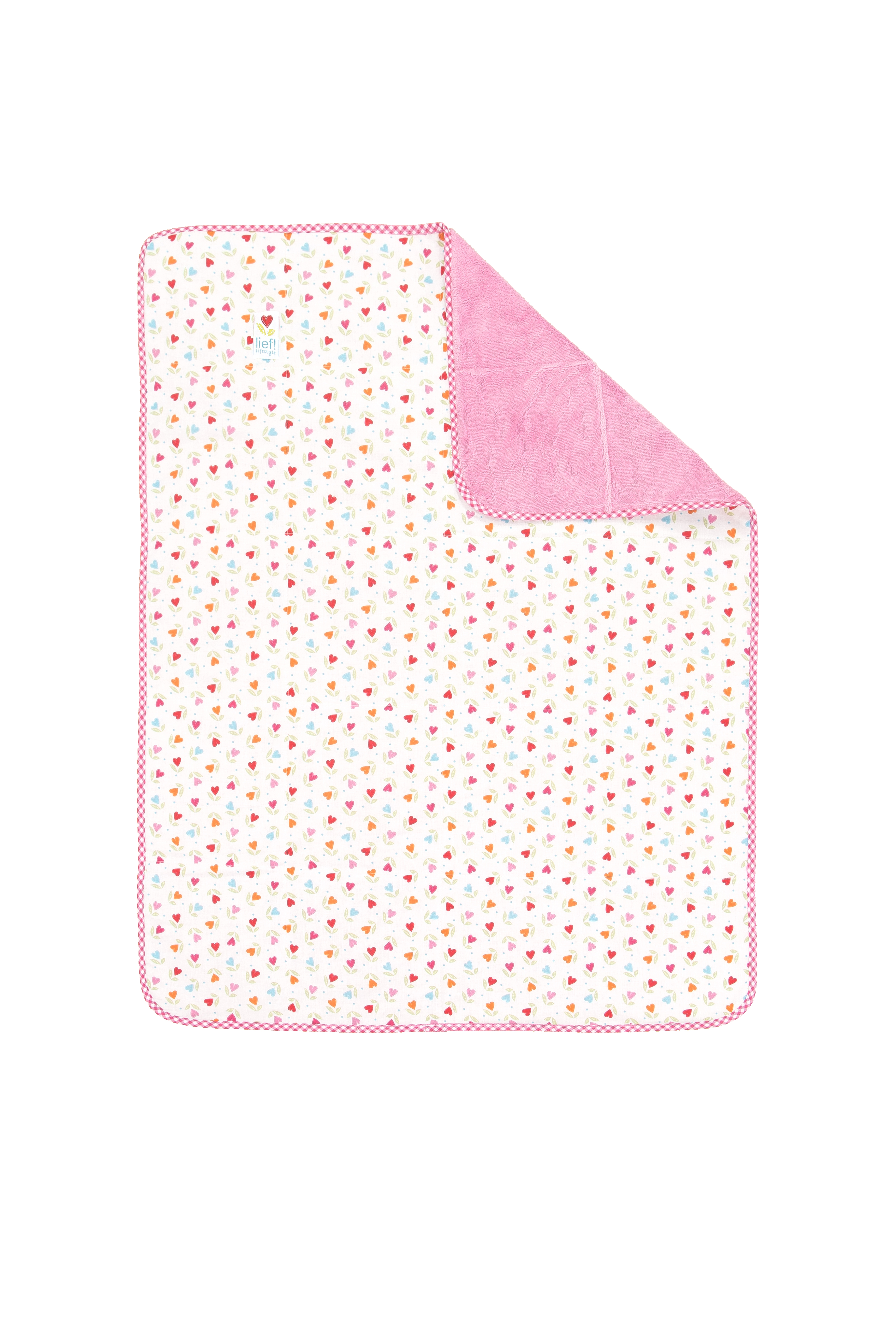 Quilted blanket Girl hearts, 75x100 cm