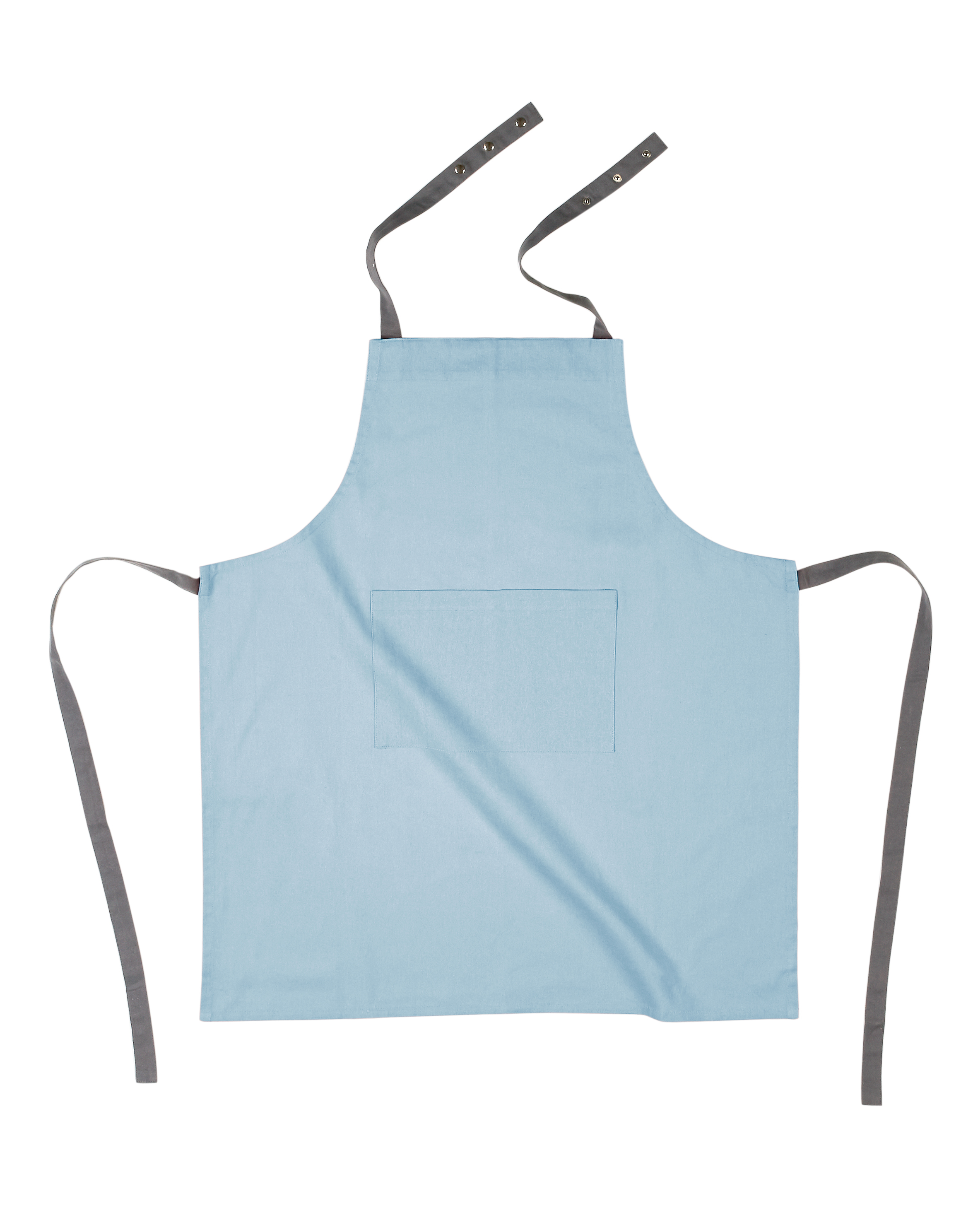 Apron solid 74x85, with press button,+hanger,soft blue