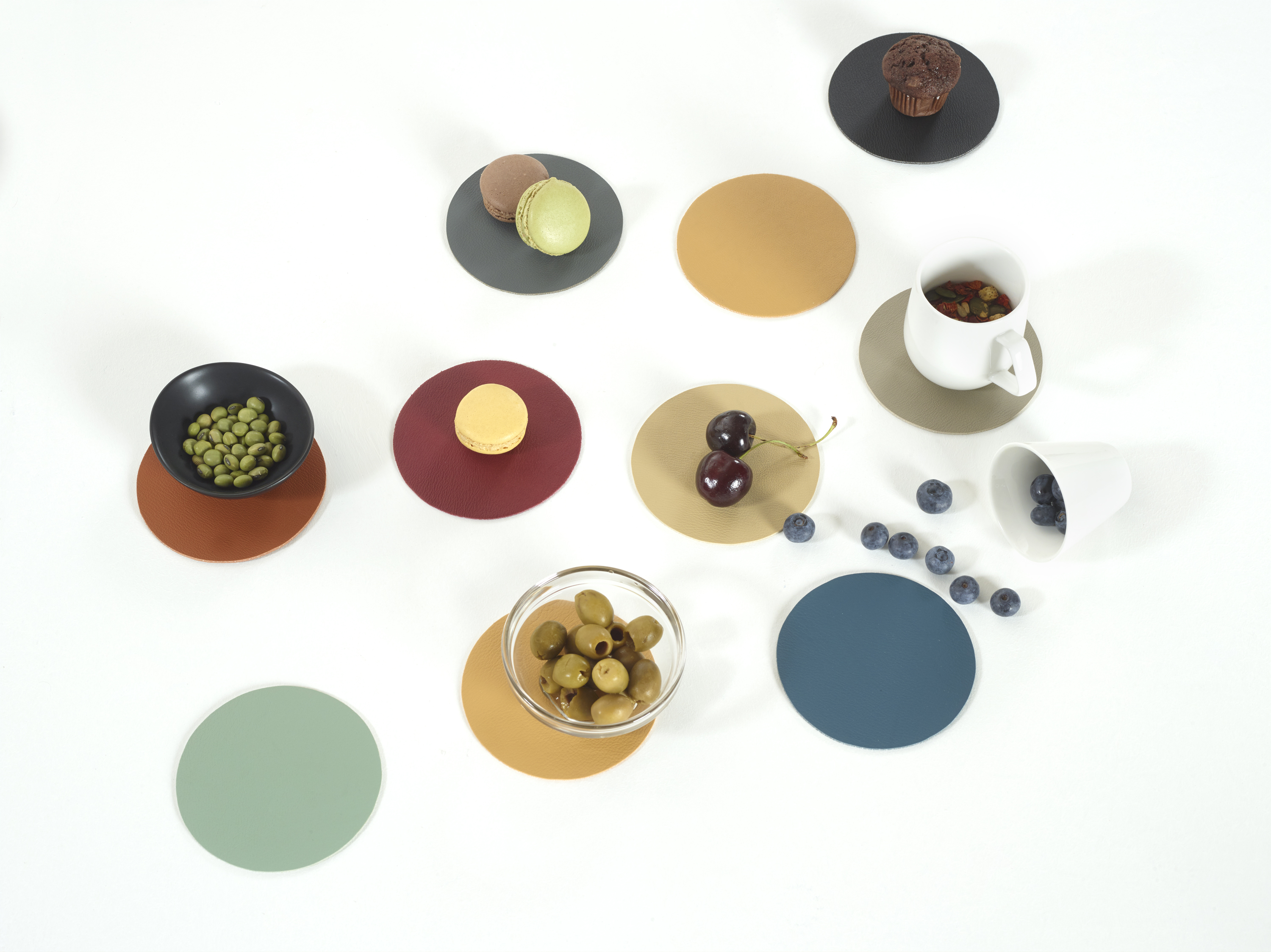 Sous-verre TOGO - SET/4 - Rond - 10 cm, rouge