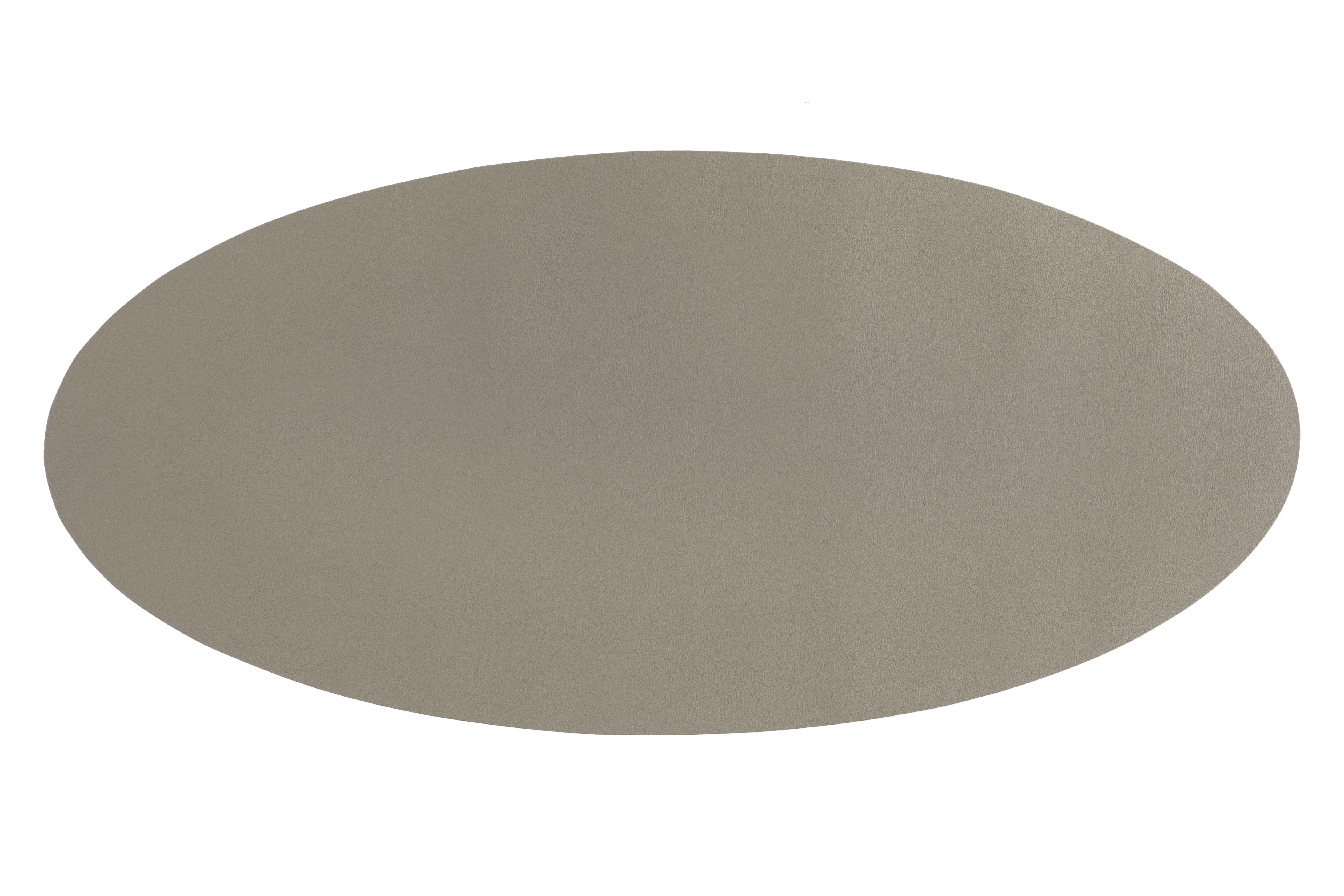 Centerpiece mat oval -Leather look imitation  33X70cm, taupe
