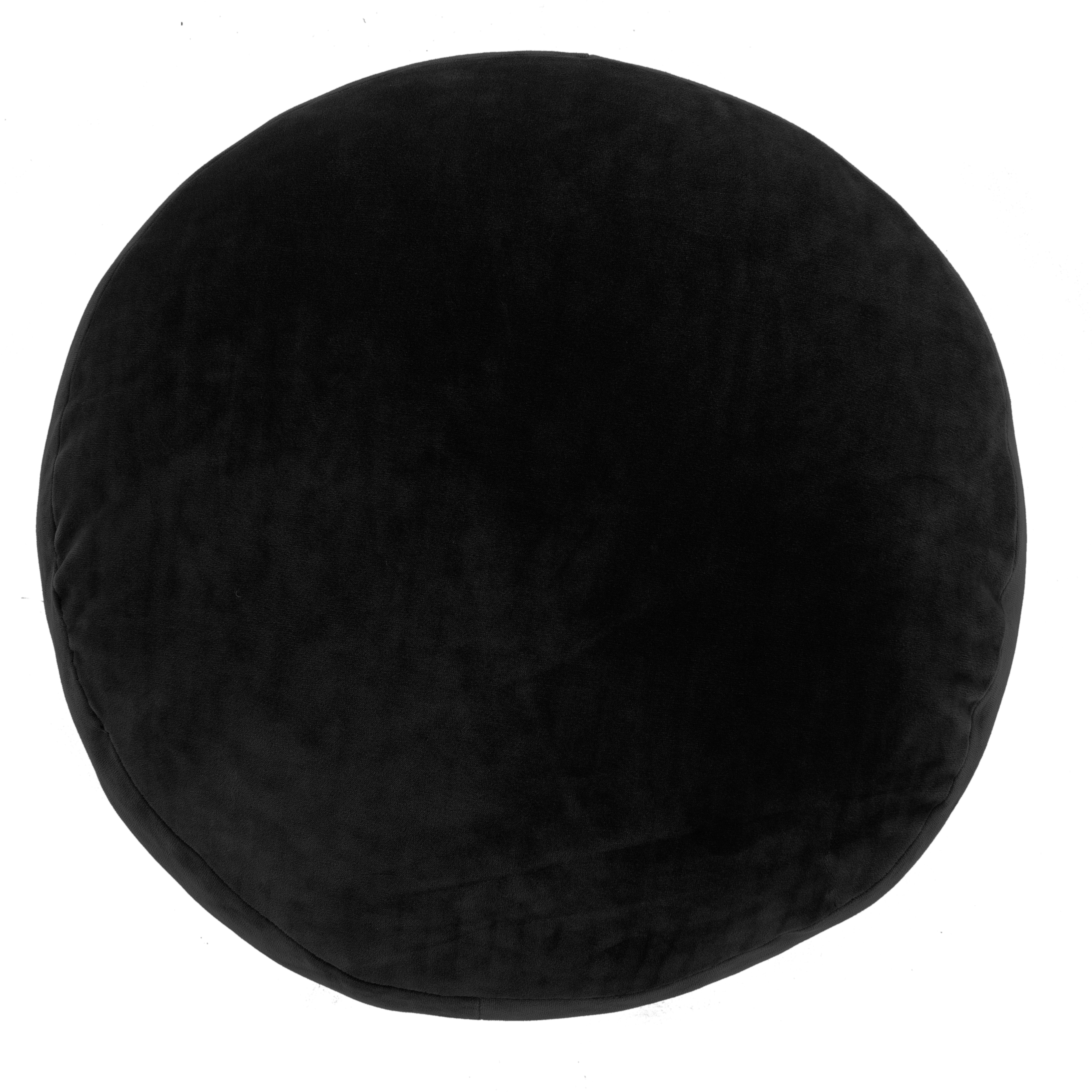 Cushion (filled) MARSHMALLOW dia 40CM - 6CM HIGH, black