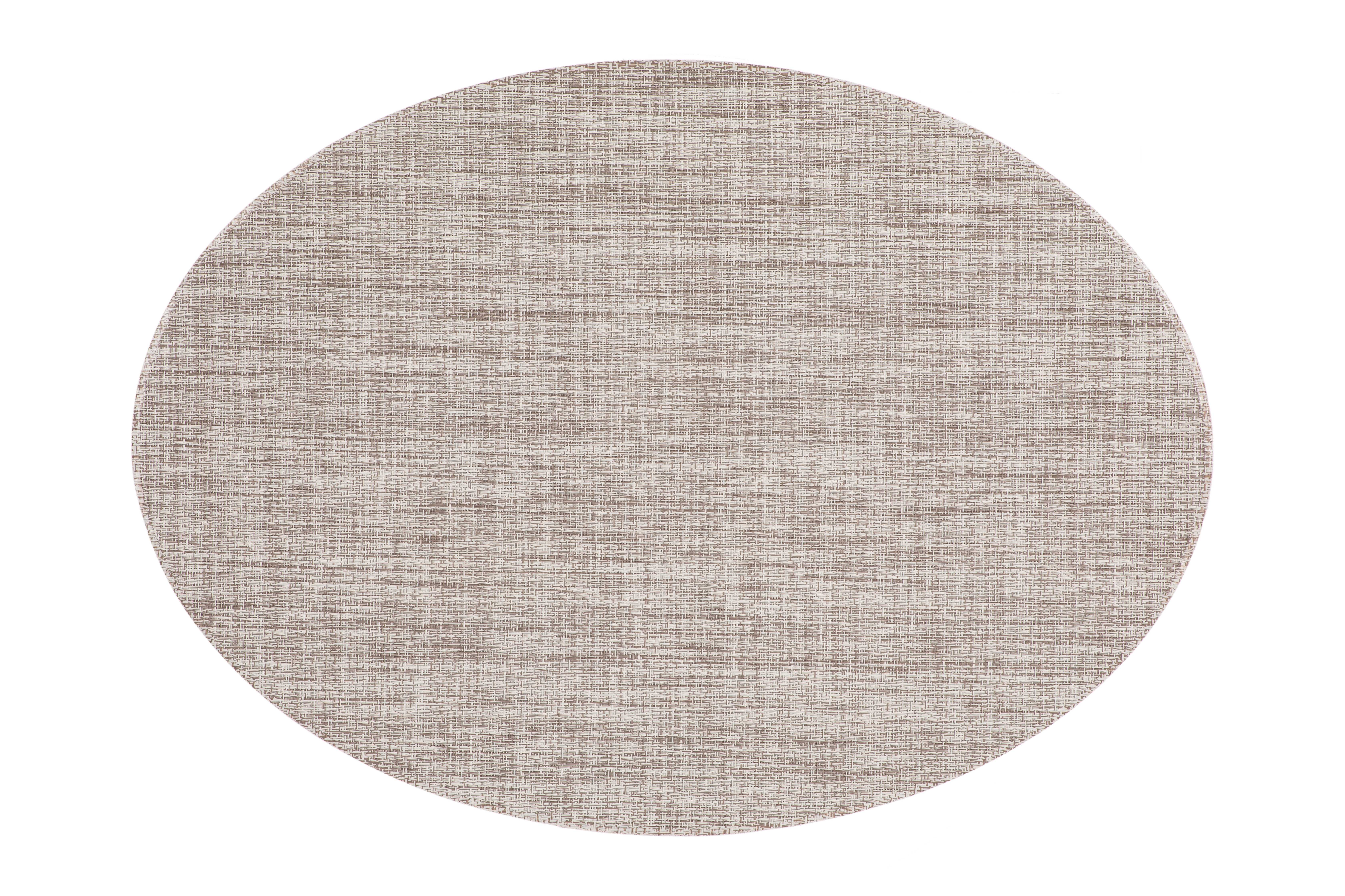 Placemat embossed oval, 33x46cm, taupe
