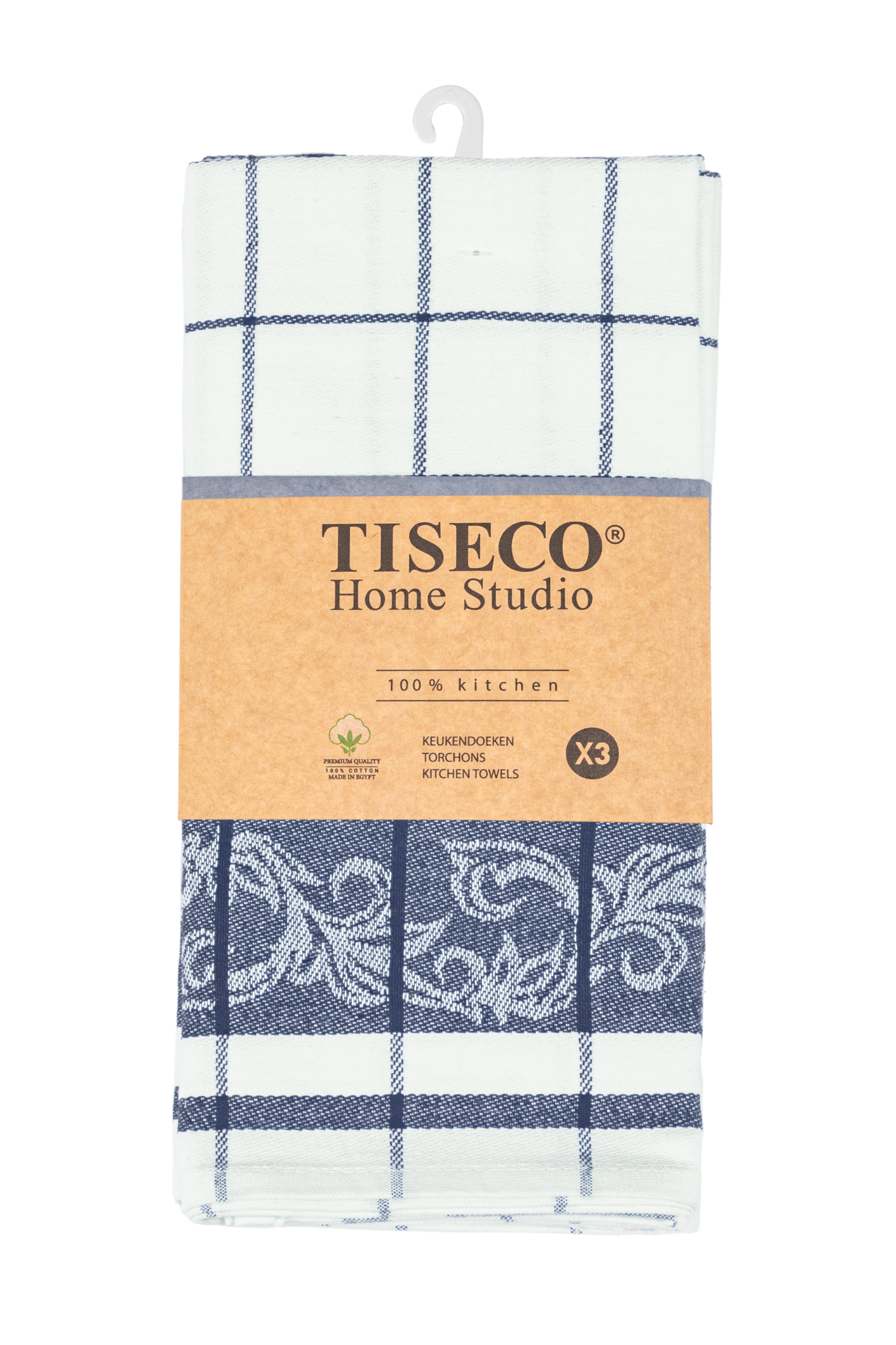 Torchon PHARAO ARABESQUE - SET/3 - 50x70 cm, bleu foncé