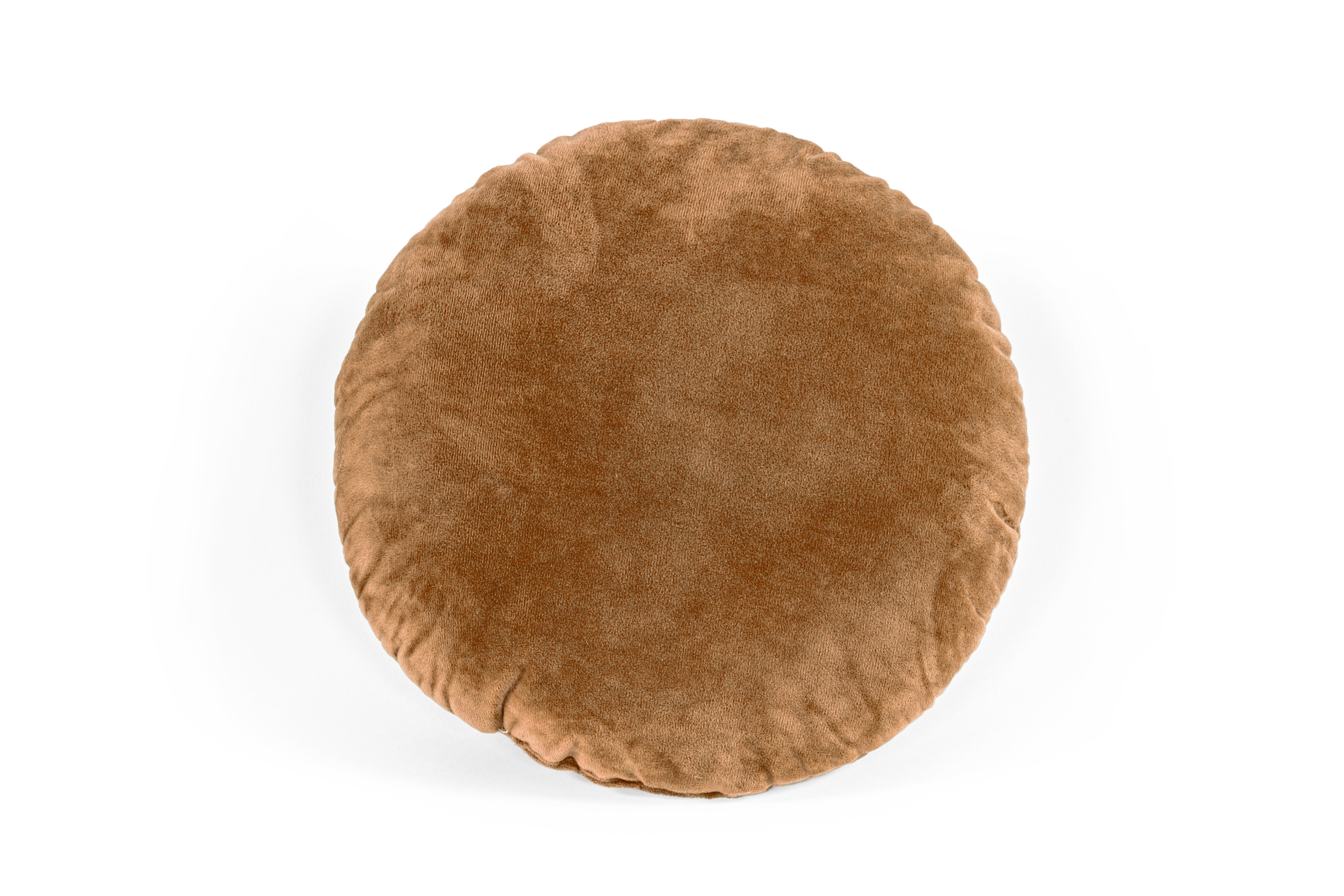 Cushion (fillled) Crystal Velvet dia 38 cm, indiantan