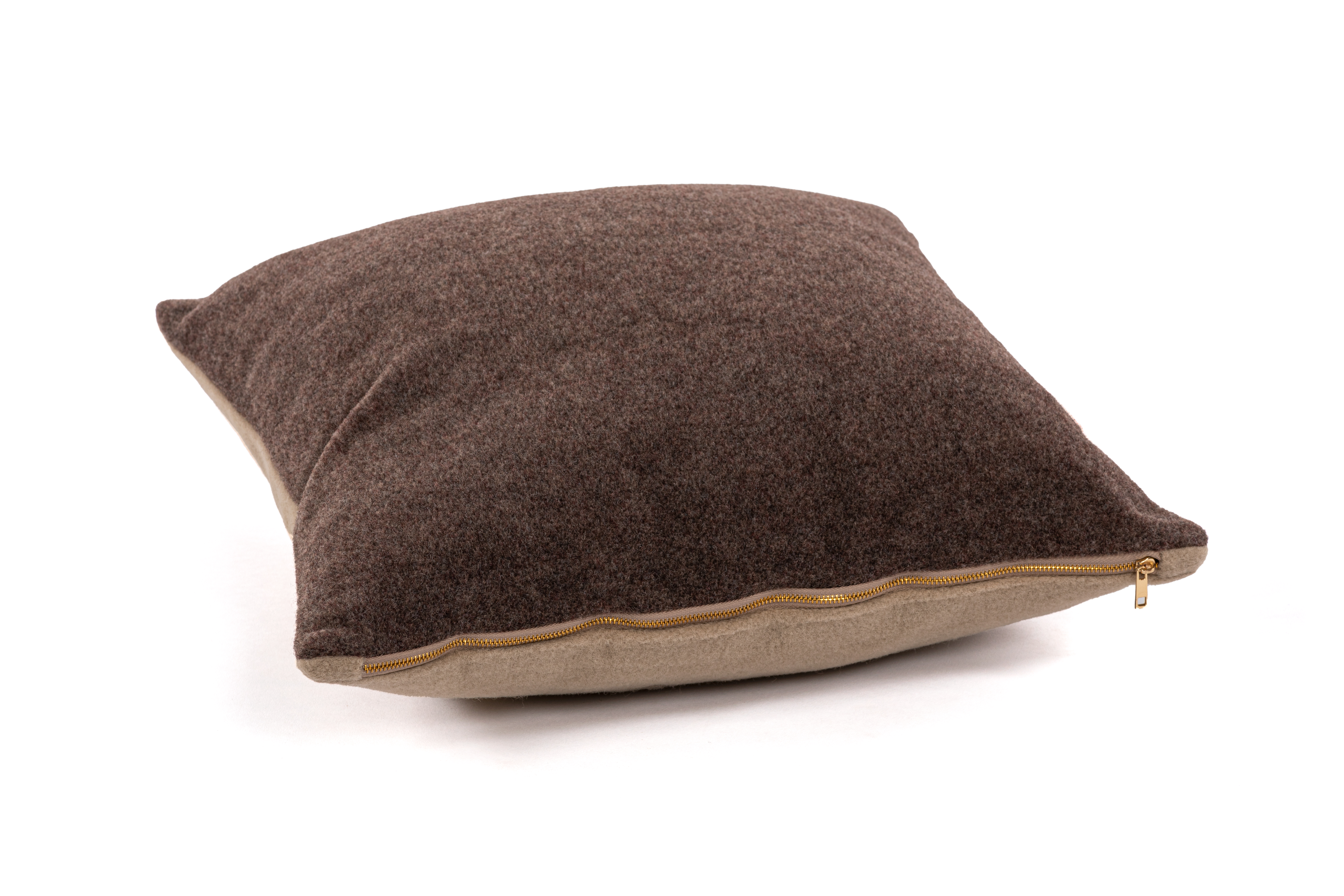 Cushion (filled) ZENIA 45X45CM, brown/taupe