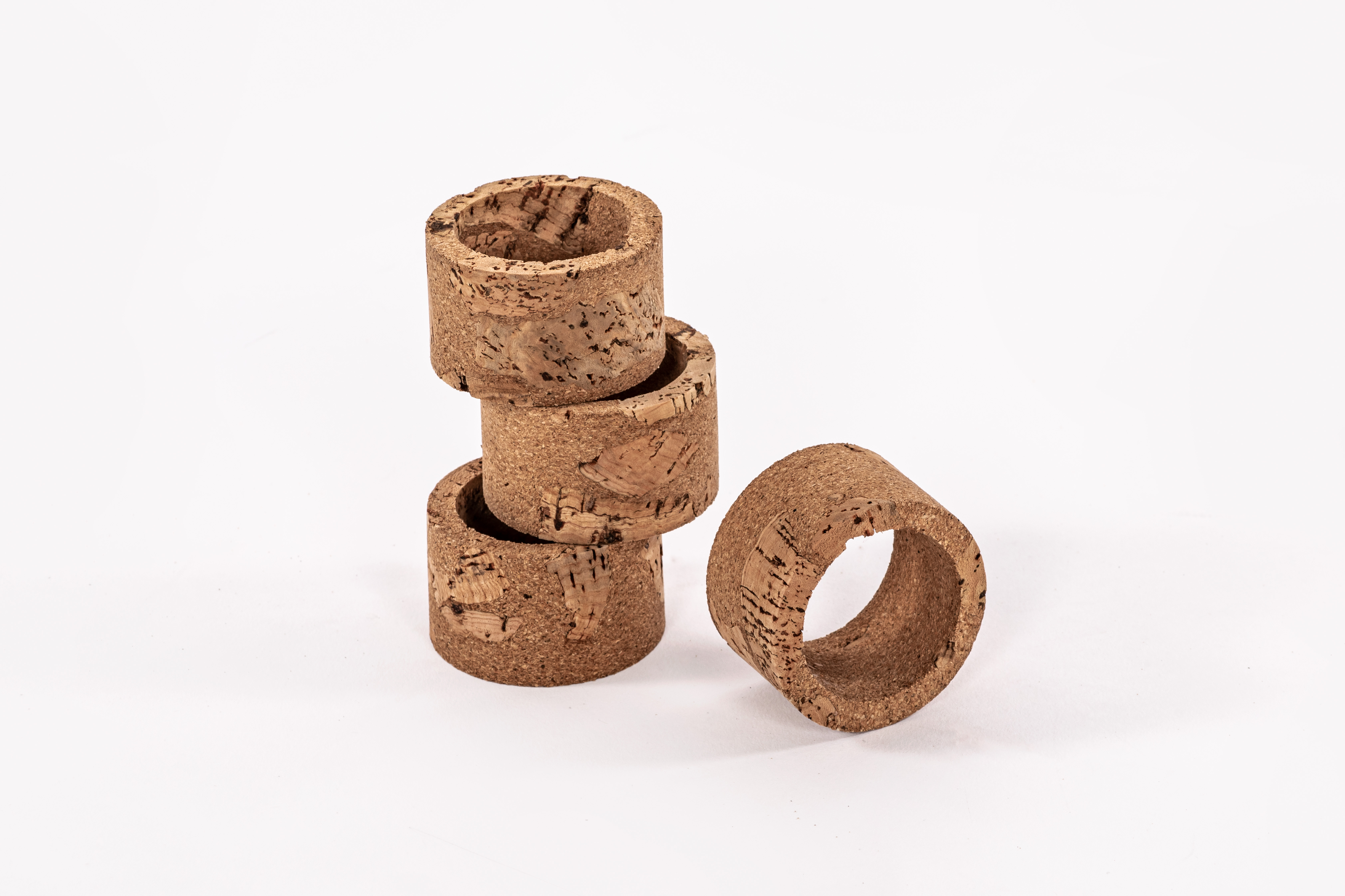 Napkin rings QUERCO cork round dia 5cm - set/4 - rock/1108