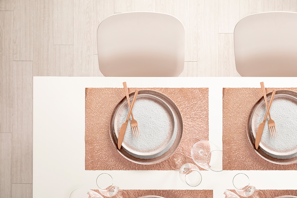 Placemat CAPELINNI - Rectangular - 30x45 cm, rosegold