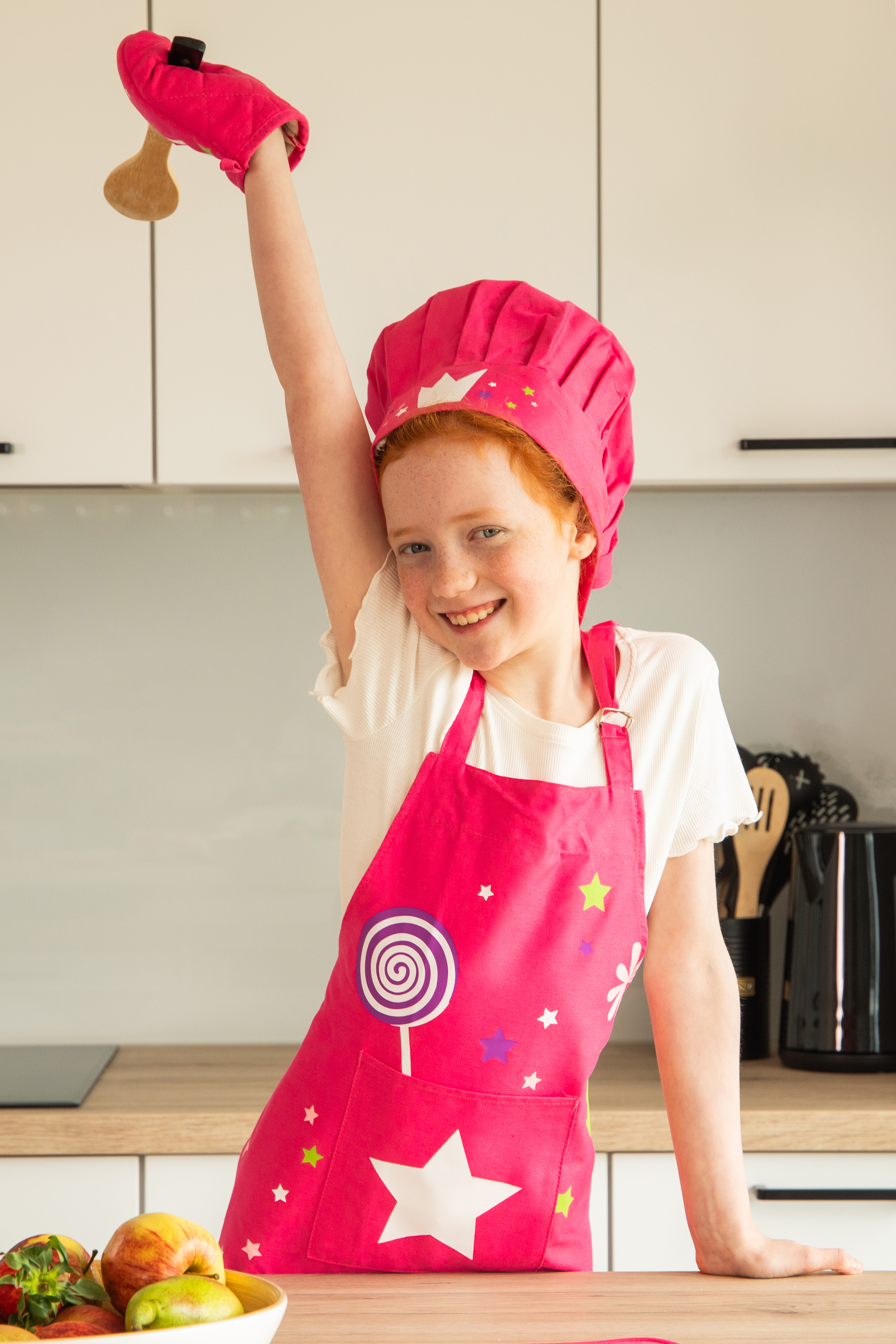 Kitchen set kids crown, 52x63cm, pink