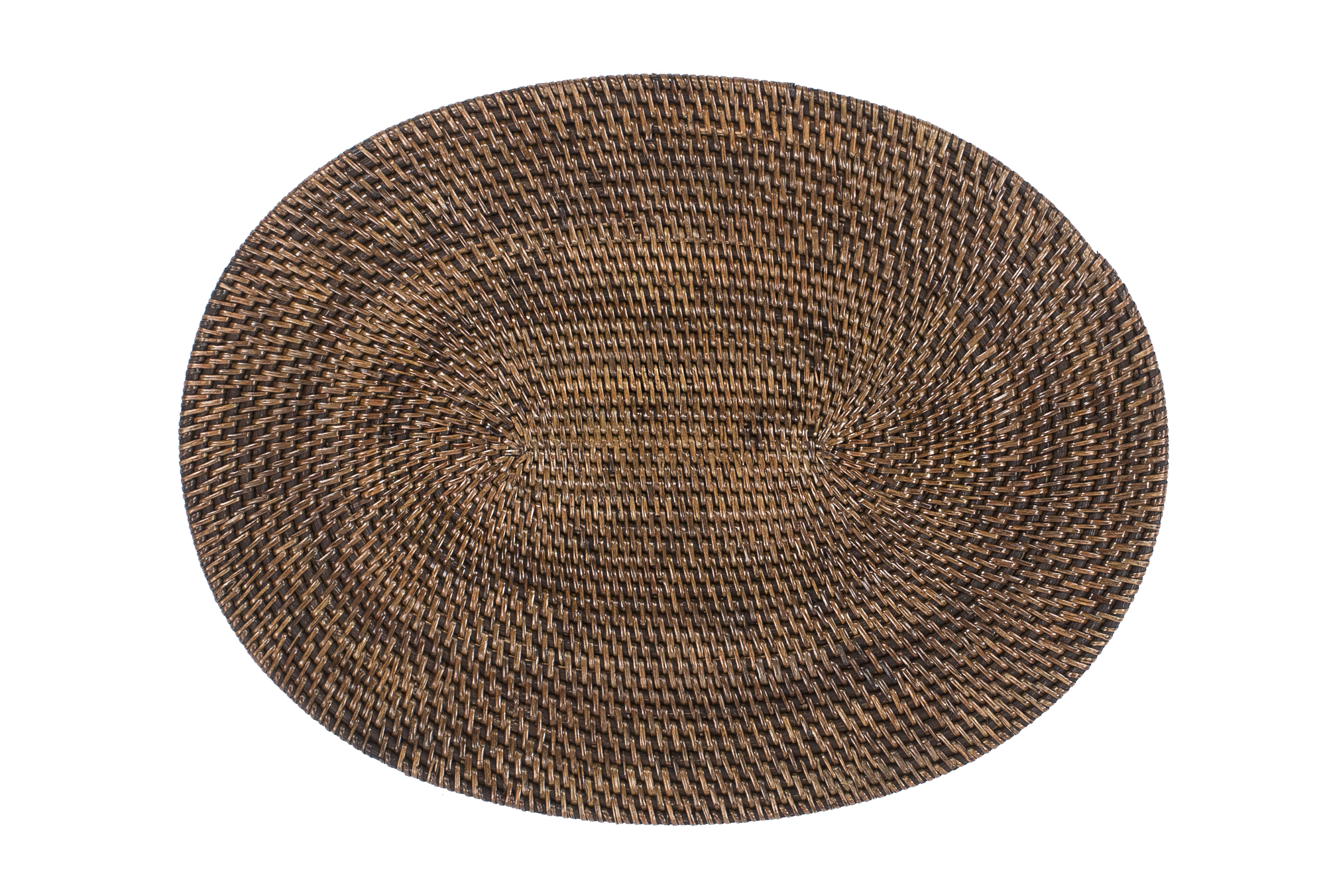 Set de table rattan 30x40 cm, oval, brun foncé