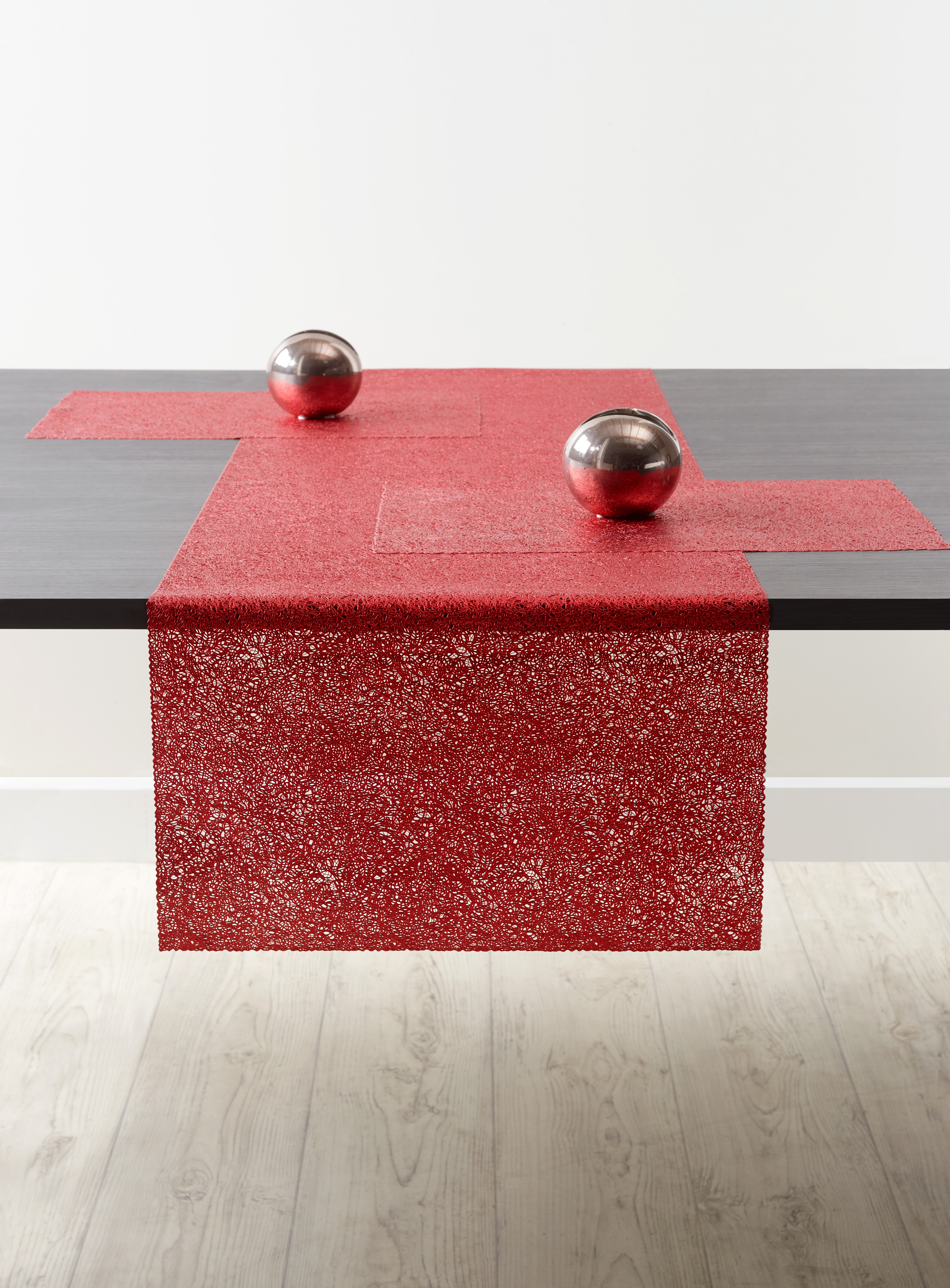 Chemin de table spaghetti, 45x150 cm, rouge