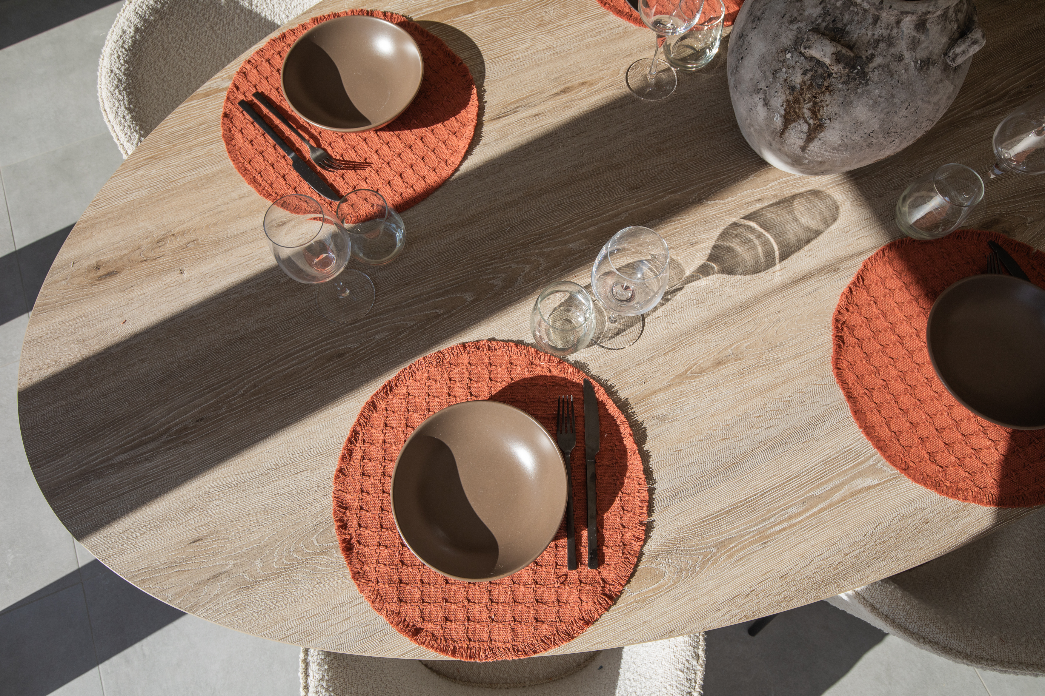 Placemat YUNA - Dia 38 cm - Round, terra