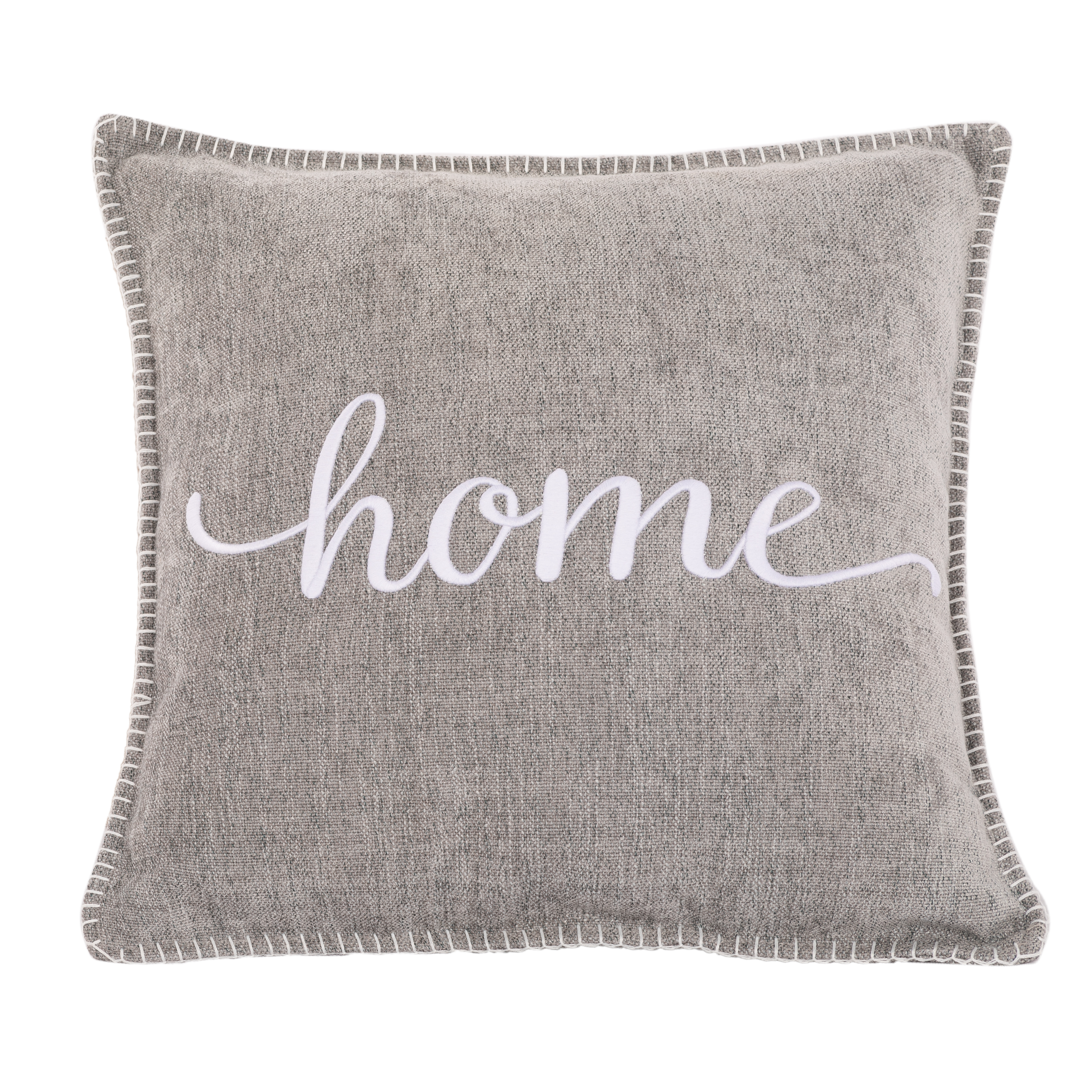 Cushion (filled) DAMIAN "HOME" - 45X45CM, light grey