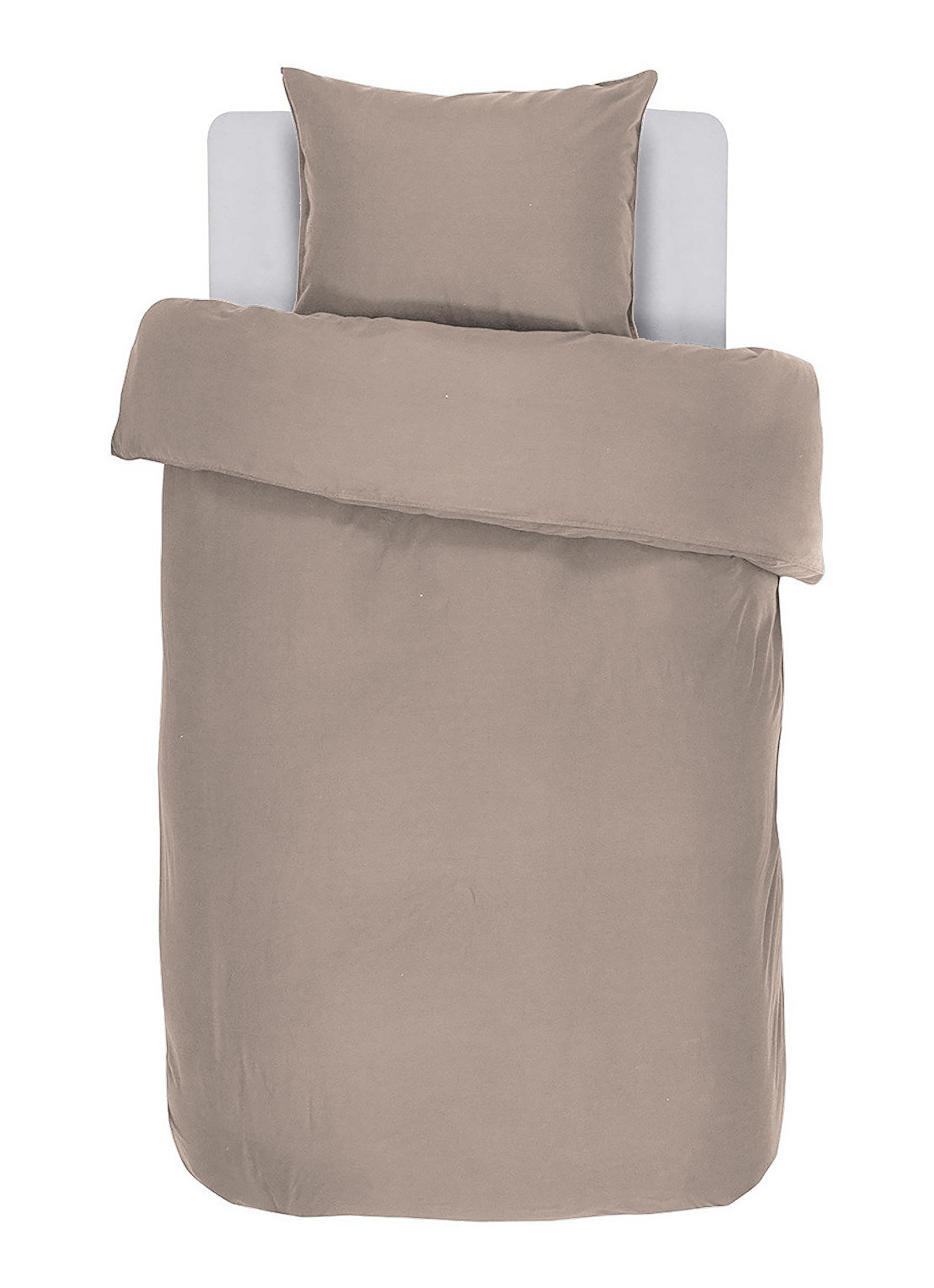 Duvet cover  IRIS, Stone washed uni cotton, 140x200, taupe