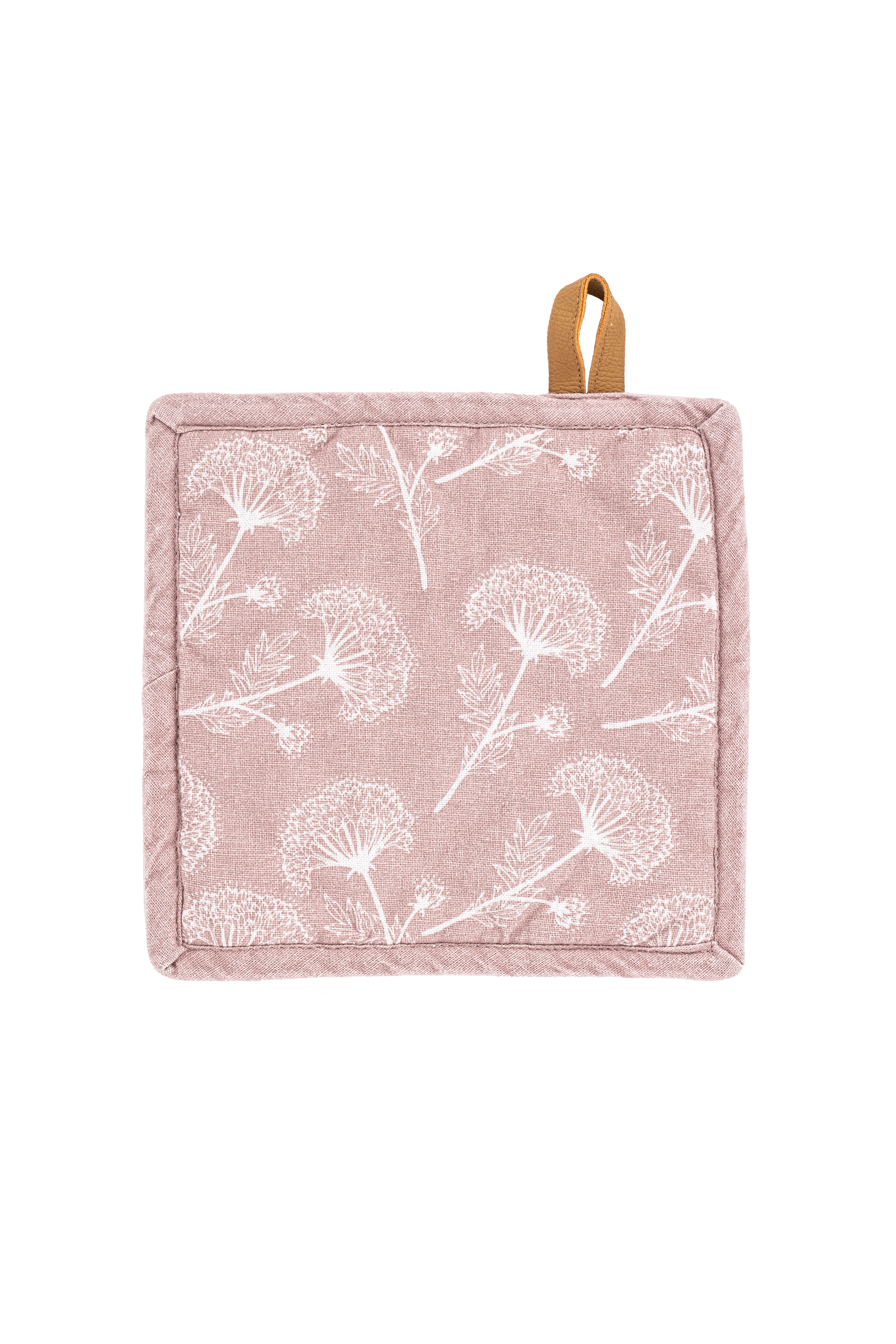 Potholder MYRNA, floral printed, 20x20cm - set/2, pink