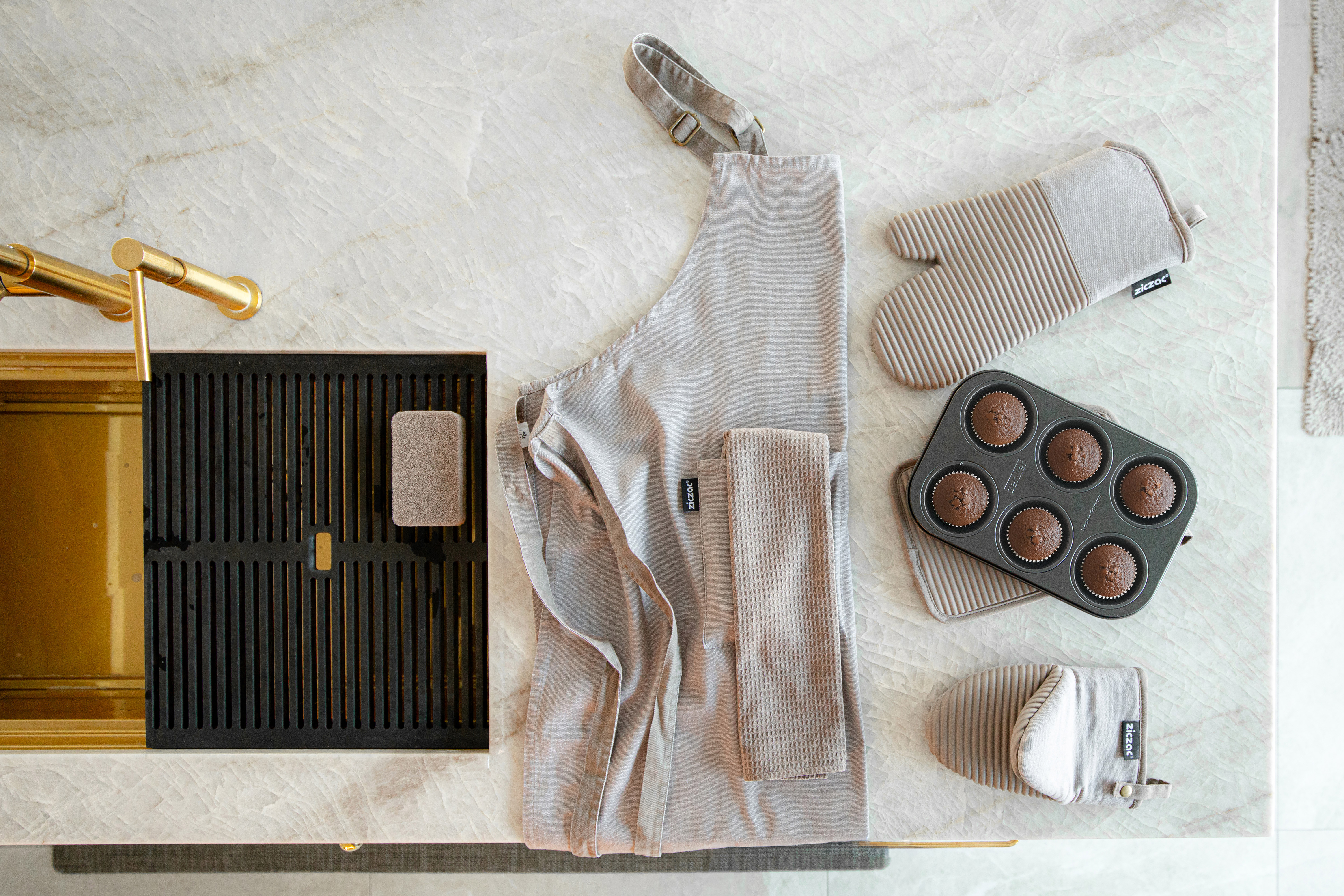 Apron SILO - 69x85 cm, taupe