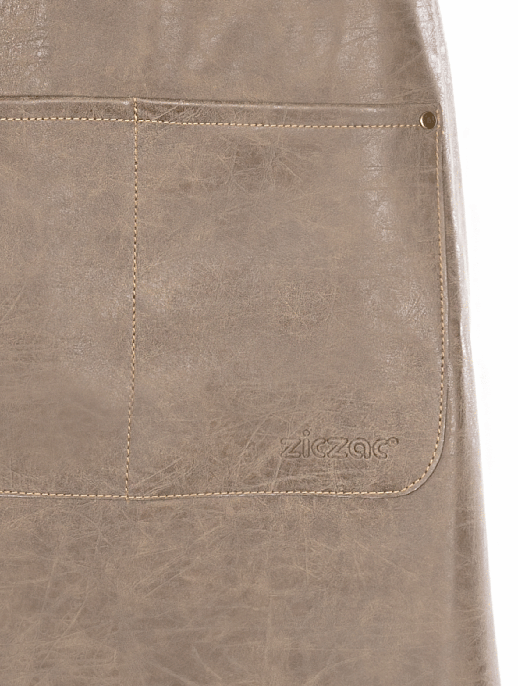 Apron TRUMAN (Logo + Pocket), 64x85 cm, taupe