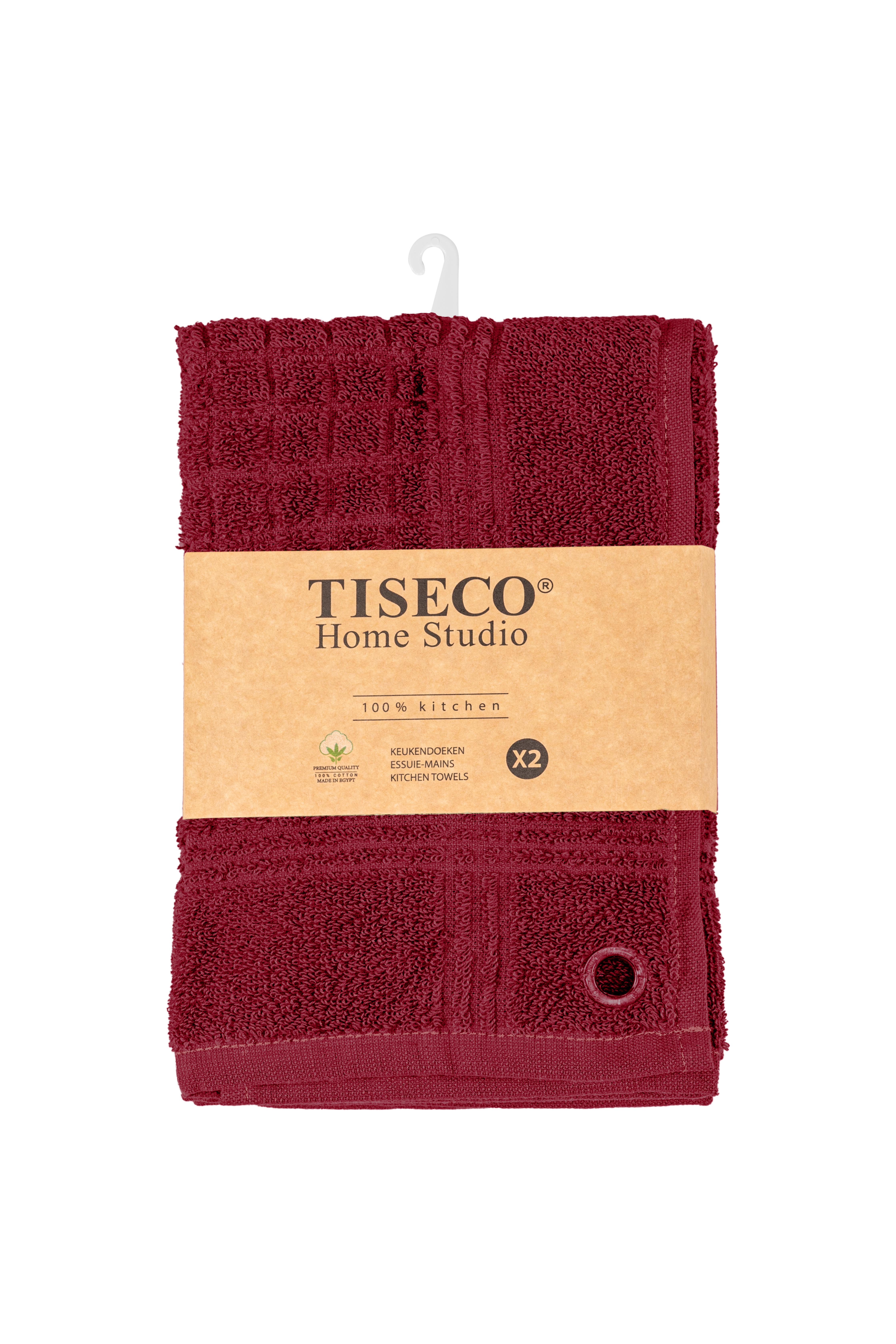Square terry towel PHARAO 50x50 cm - set/2, red