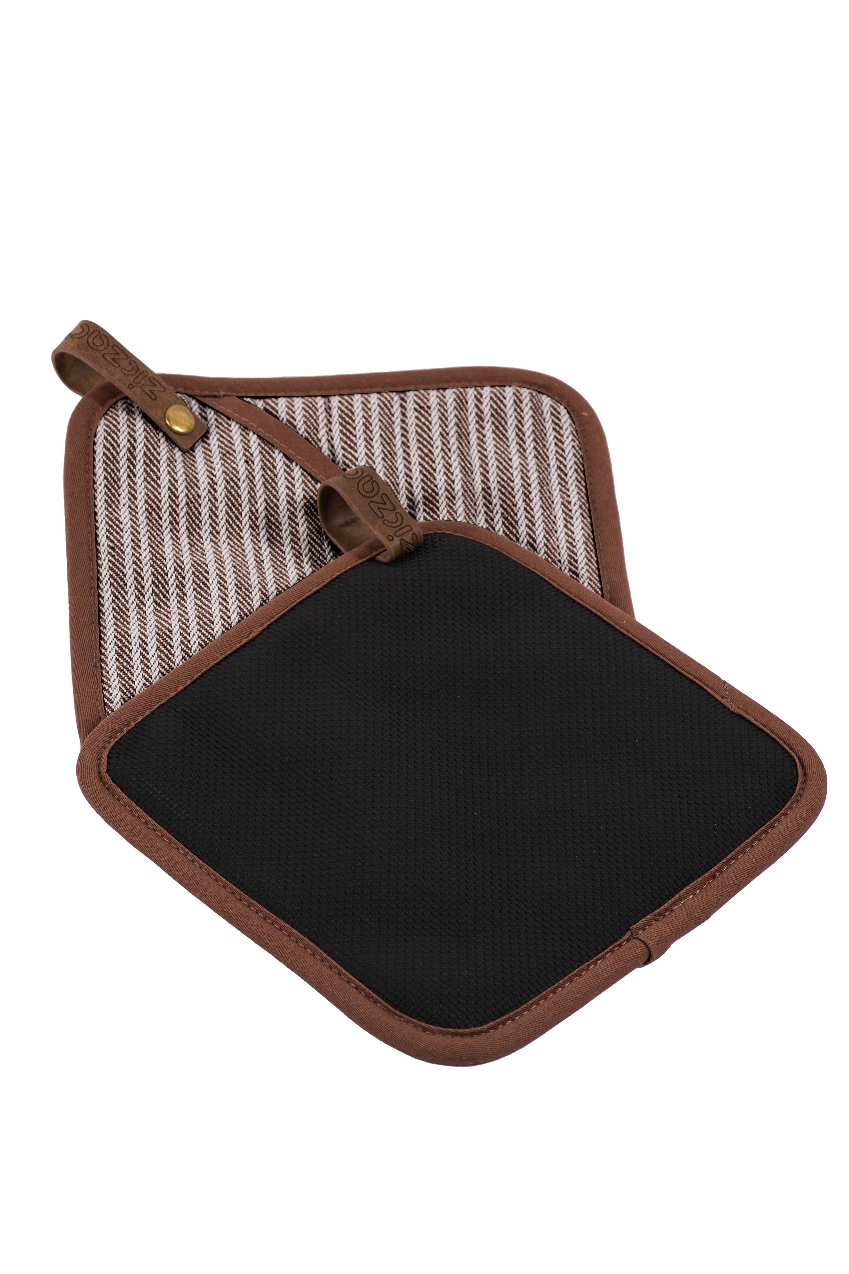 Potholder VENTON - SET/2 - 20x20 cm, dark taupe