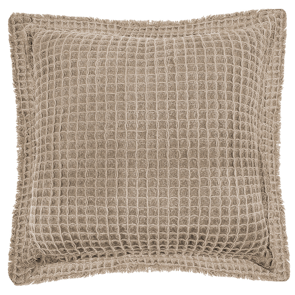 Kussen (gevuld) WAFFLE 45X45cm, taupe