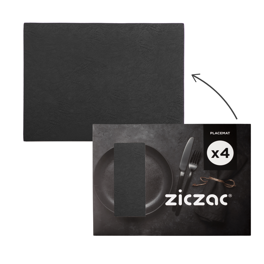 Coffret cadeau de 4 pièces - Set de table TROJA, noir