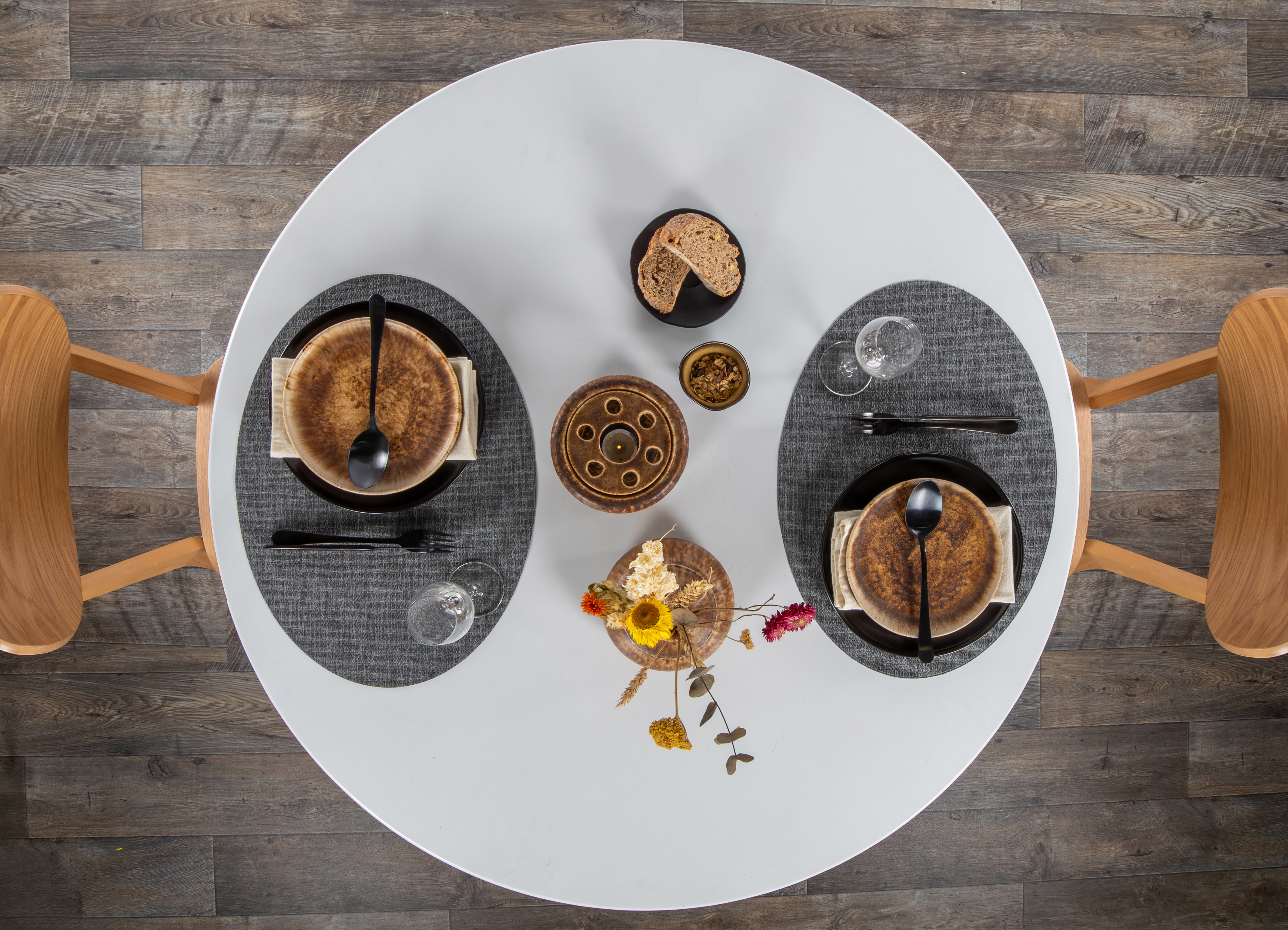 Set de table PURUS - Microban® - 33x46 cm, gris foncé