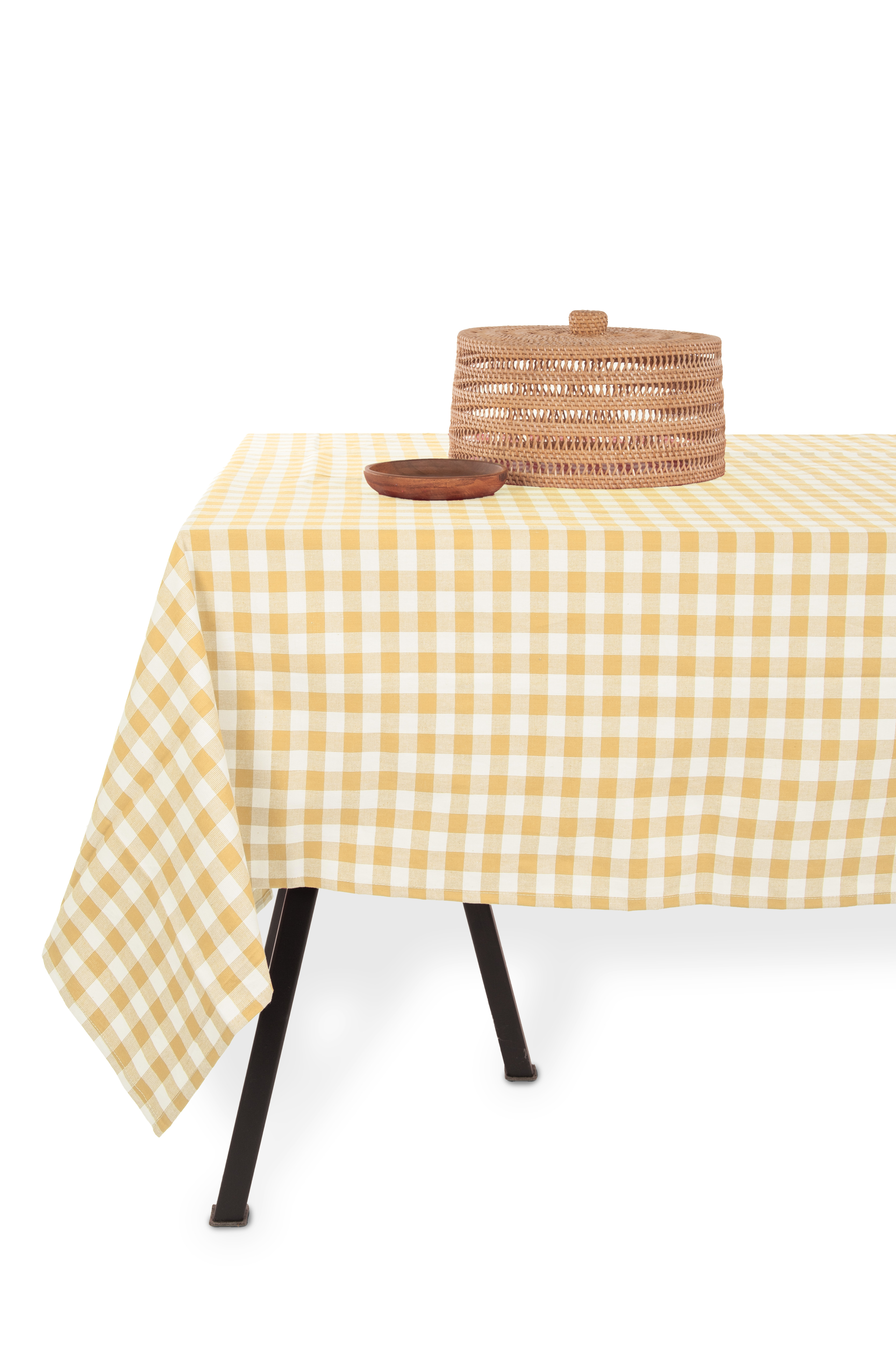 Nappe de table GINGHAM 150x150cm - jaune