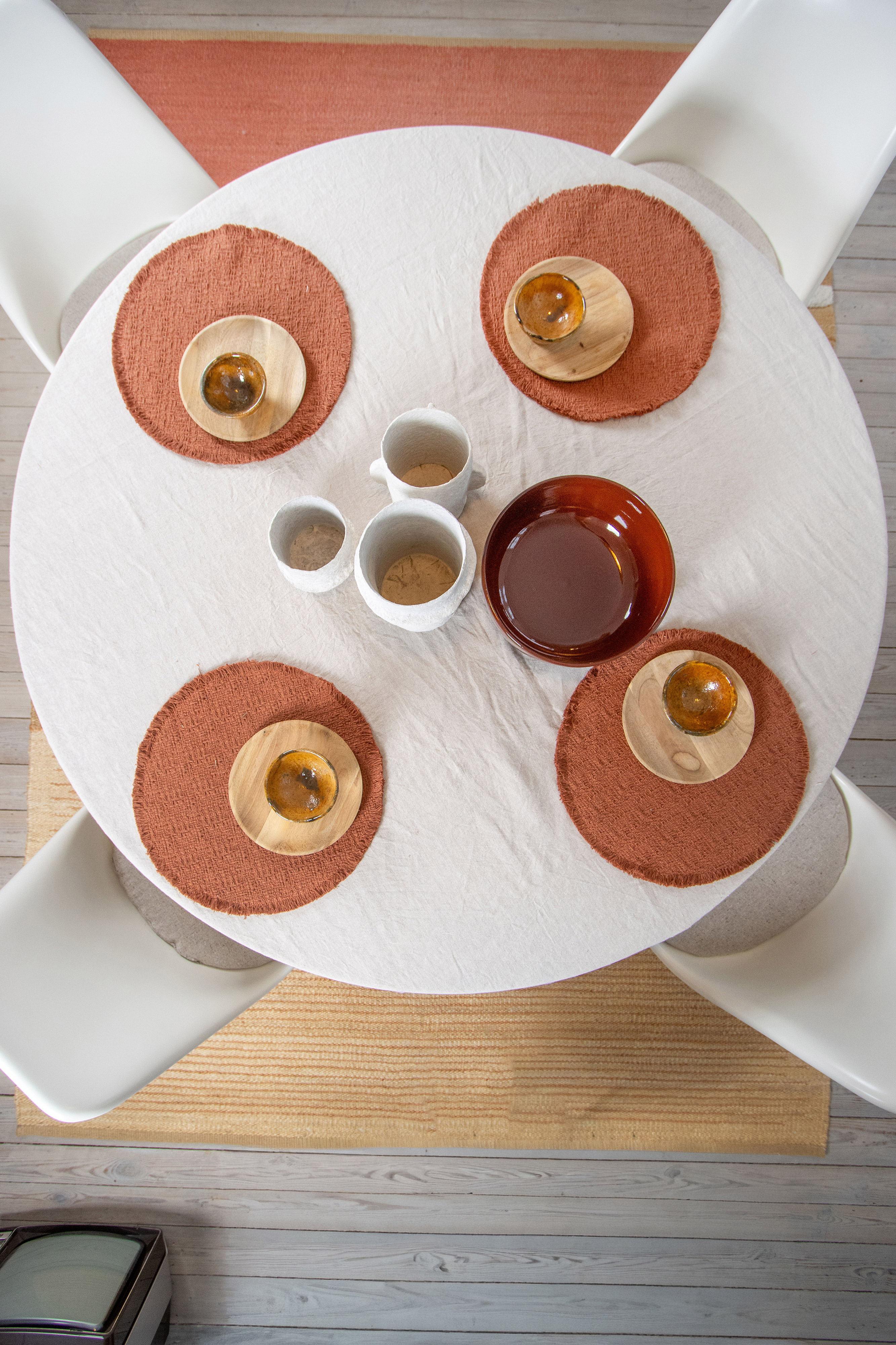 Placemat LINA - Dia 38 cm - Round, terra