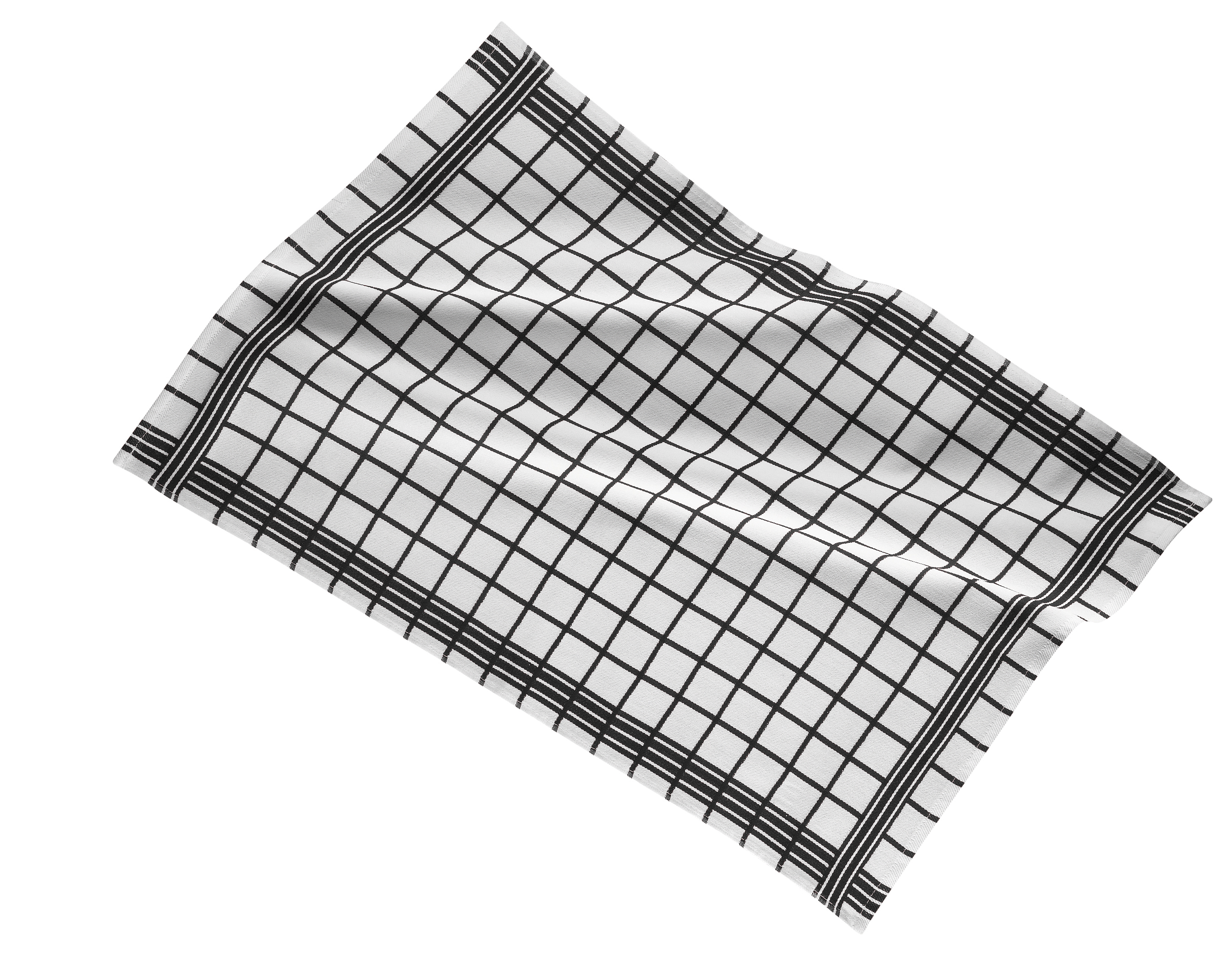 Torchon 50x70cm, set3,check white center, black