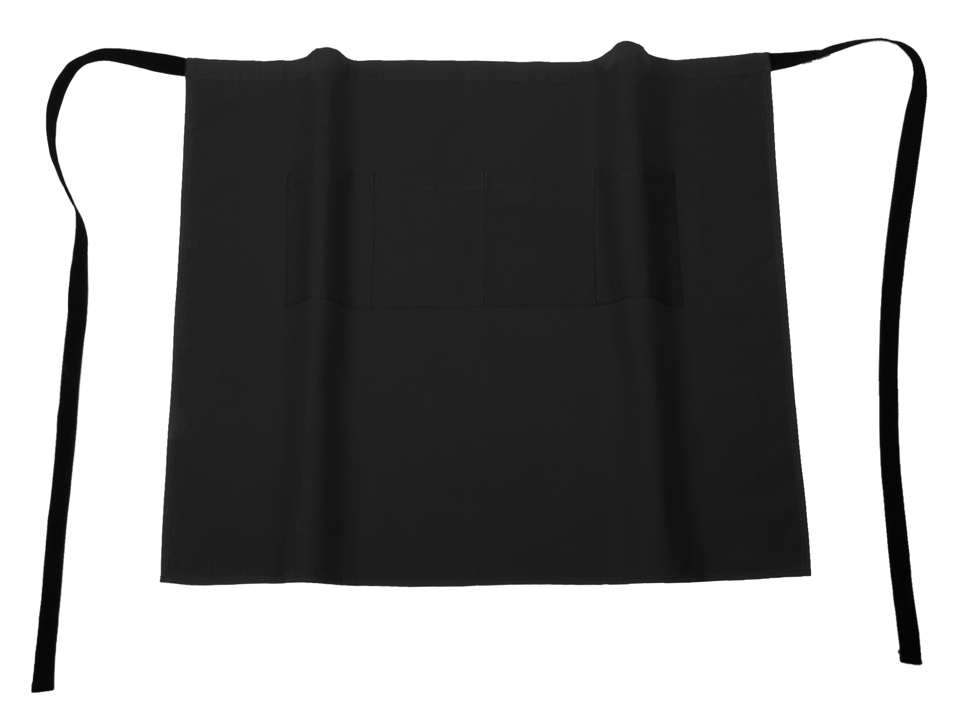 Schort Bistro, 4 zakken, 105x85 cm, zwart