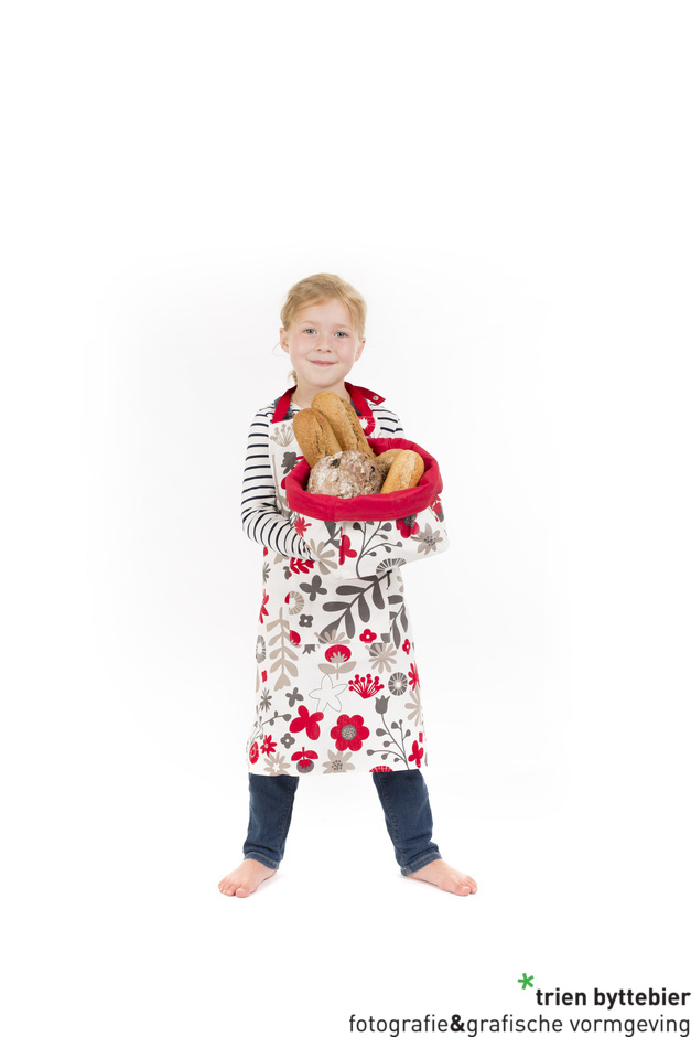 Breadbasket floral WC, PU coated both sides, red