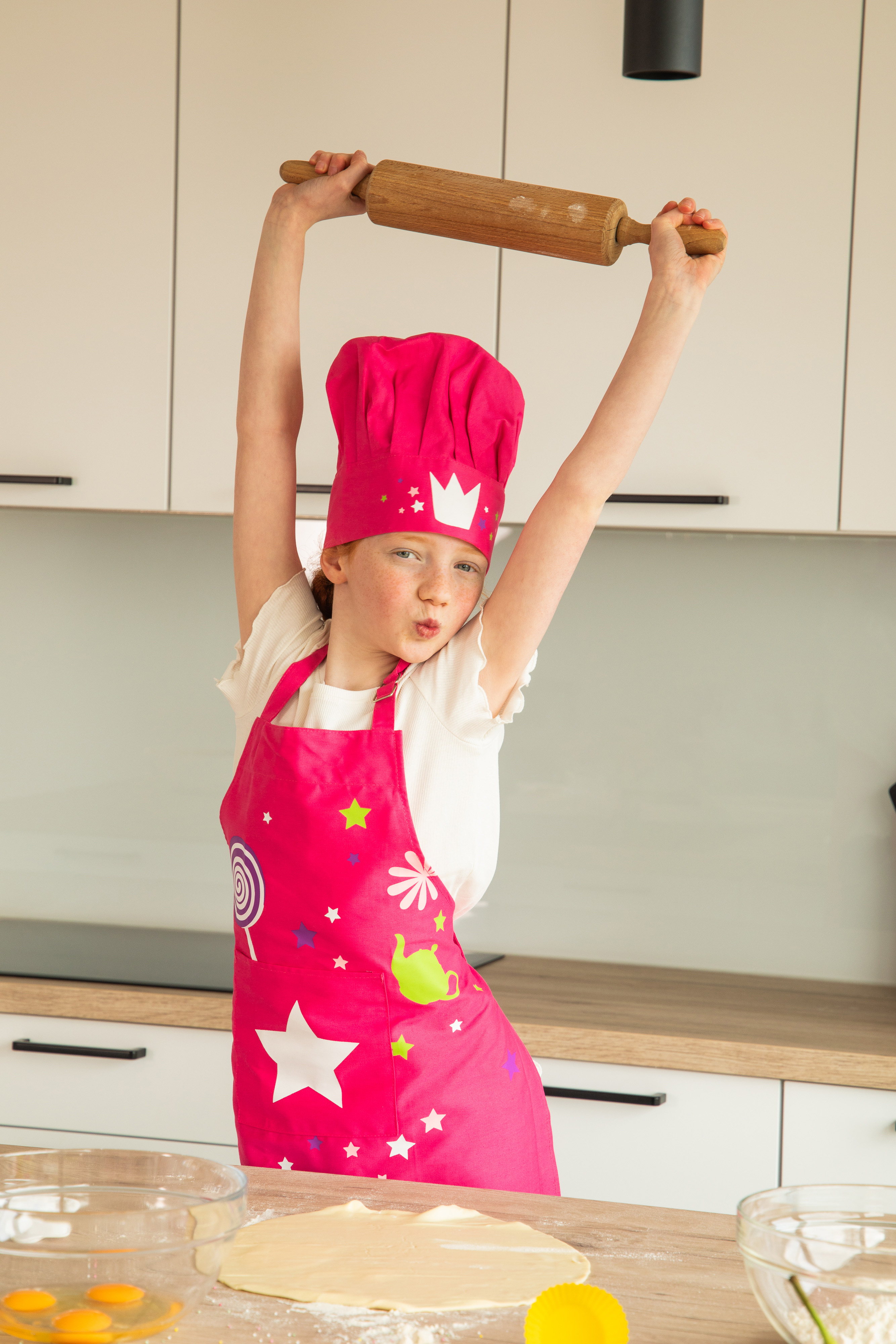 Kitchen set kids crown, 52x63cm, pink