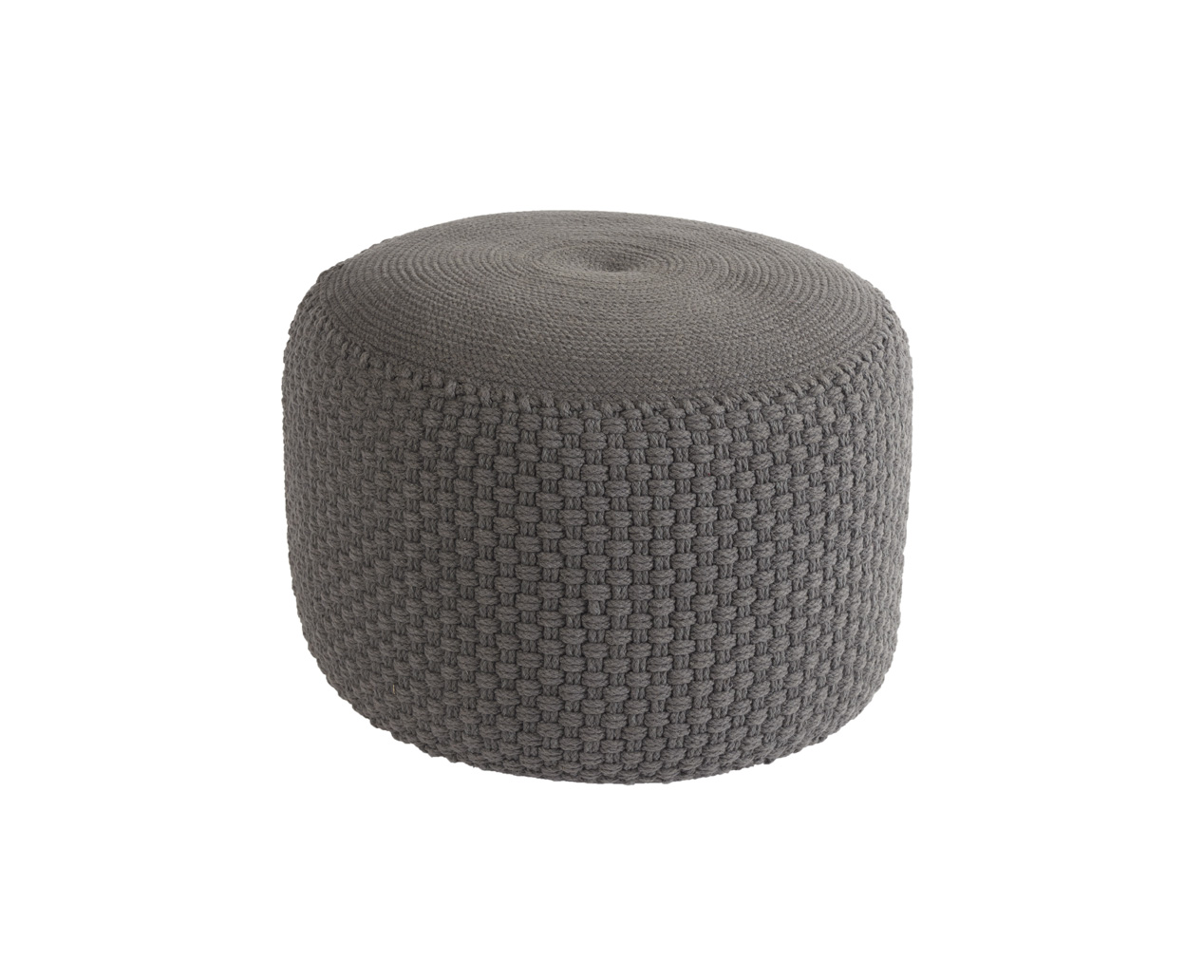 Knitted pouf Basket grey