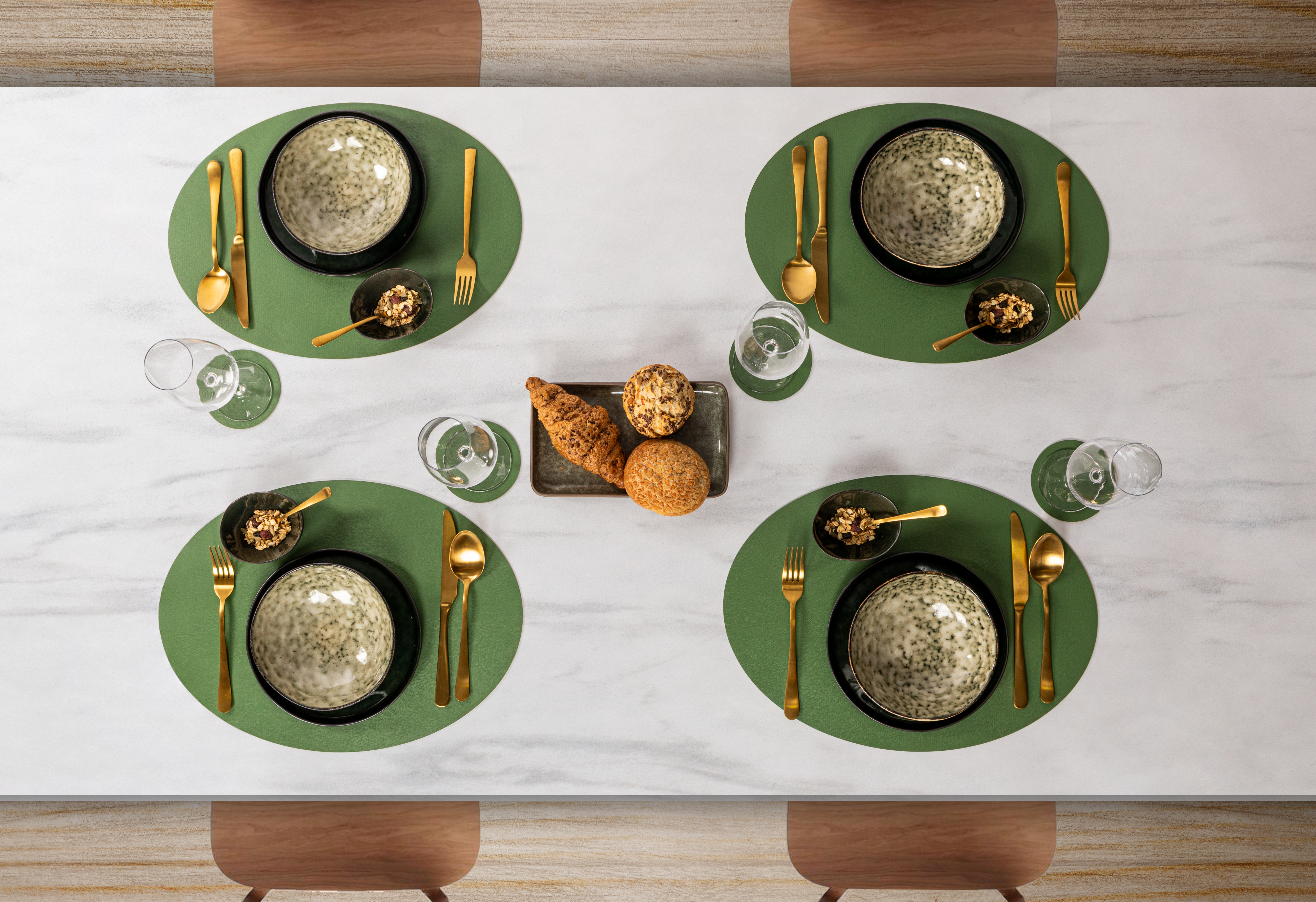 Set de table TOGO, ovale, 33x45cm, dill