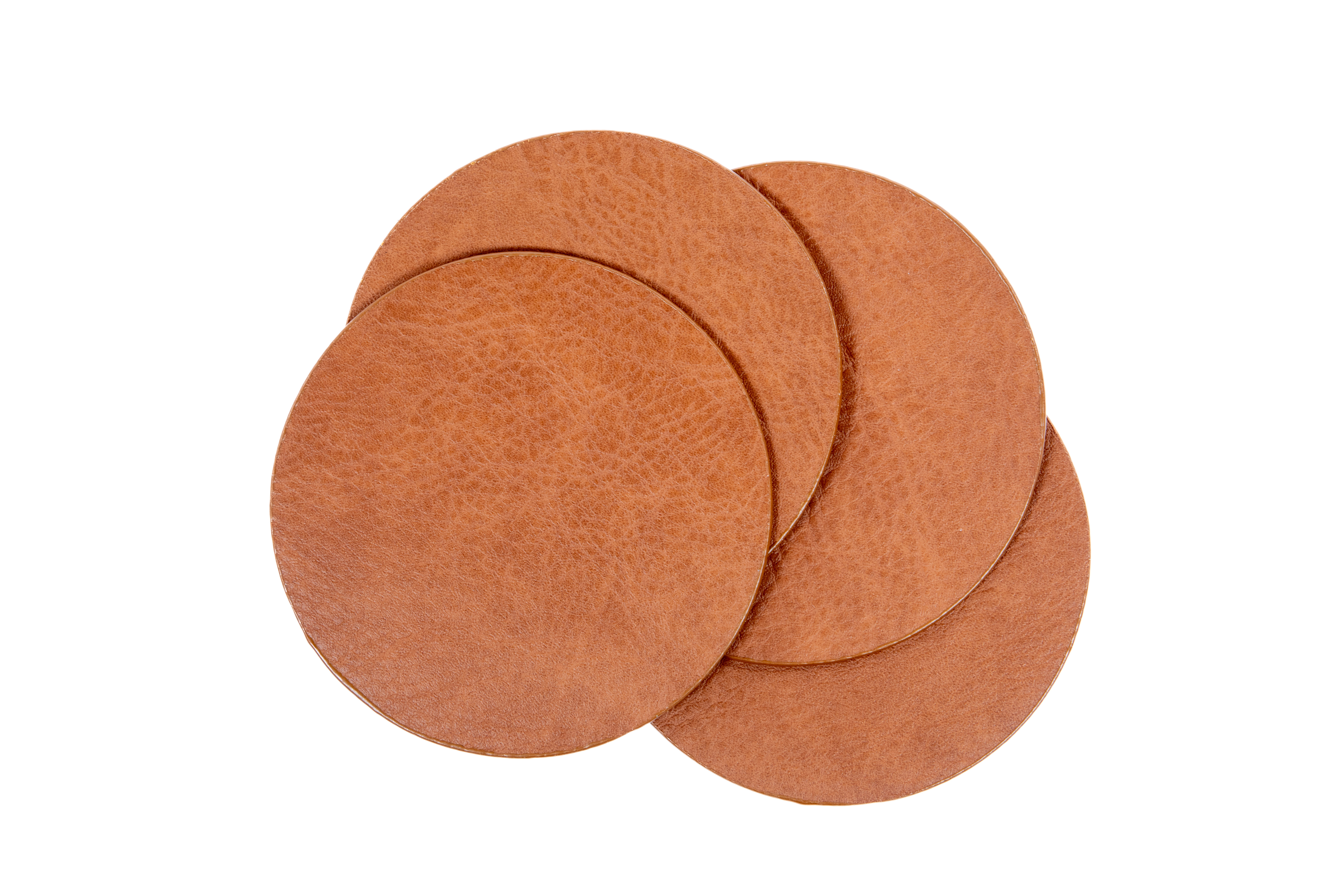 Dessous de verre TROJA – SET/4 – Dia 10 cm – Rond, caramel