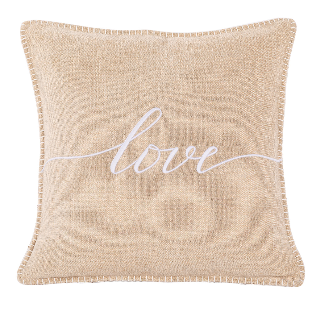 Coussin (rempli) DAMIAN "LOVE" - 45X45CM, ivory