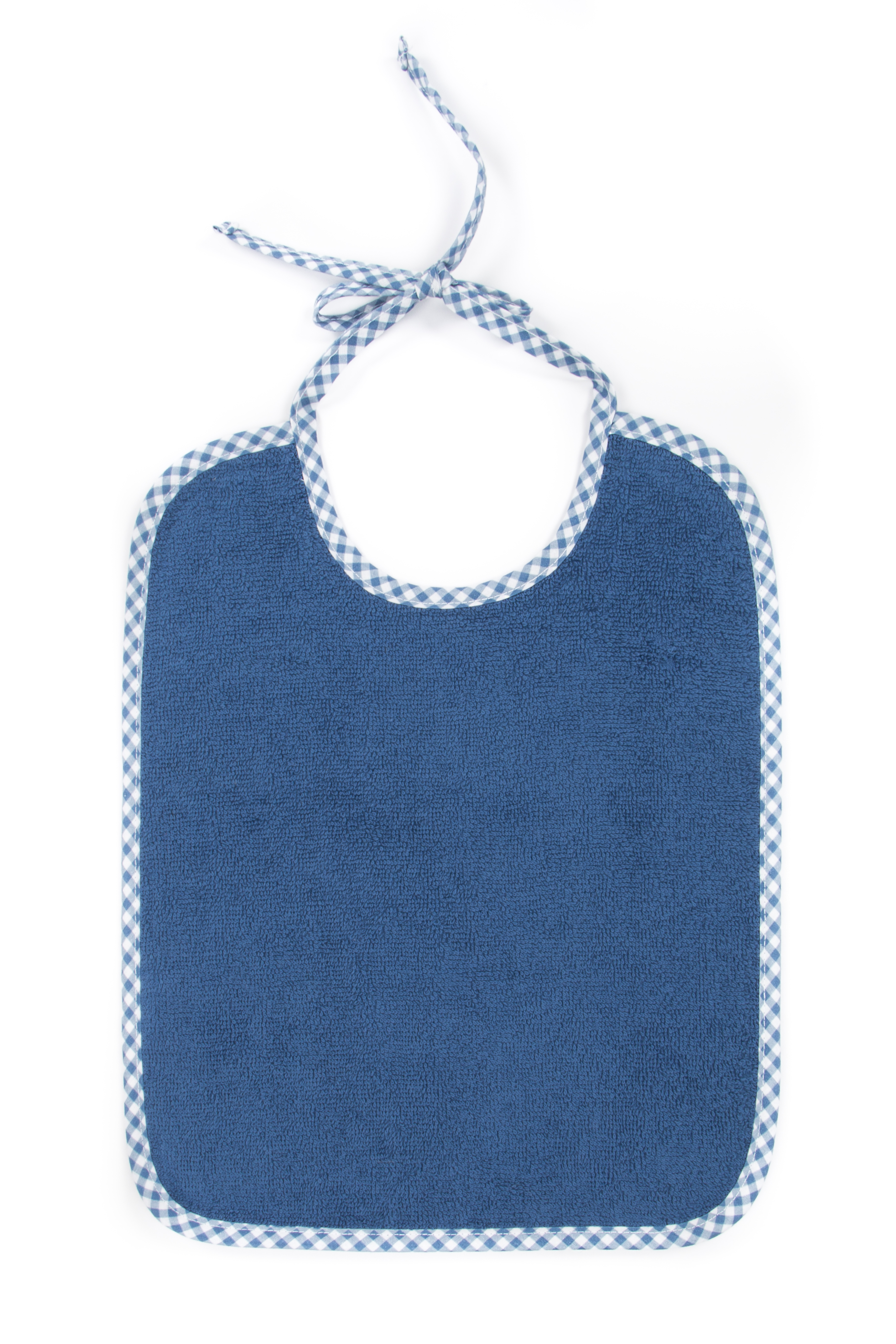Bavoir with straps Boy, uni blue, 35x27 cm