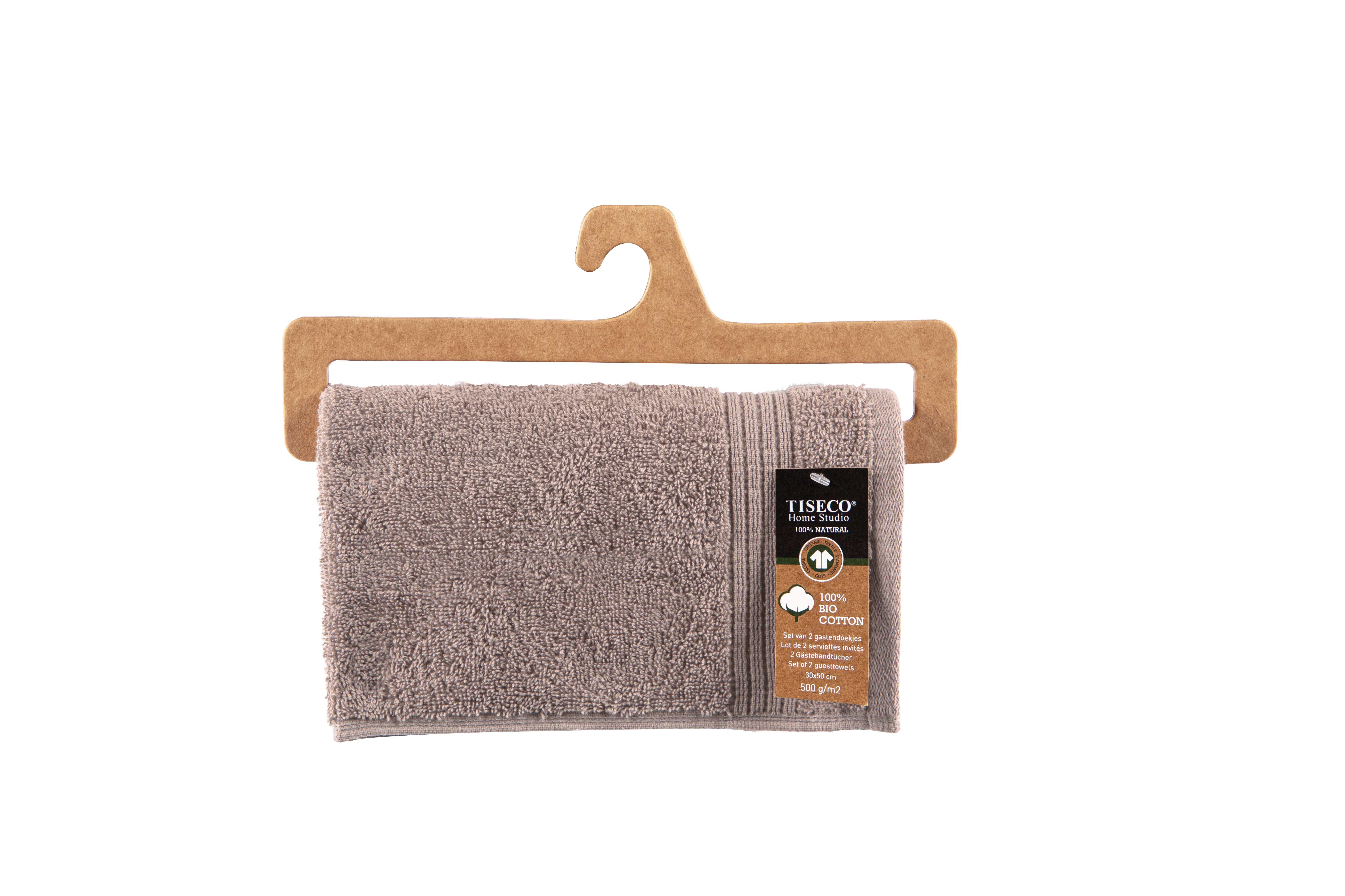 Serviette invité EDEN 30x50cm, taupe  set/2